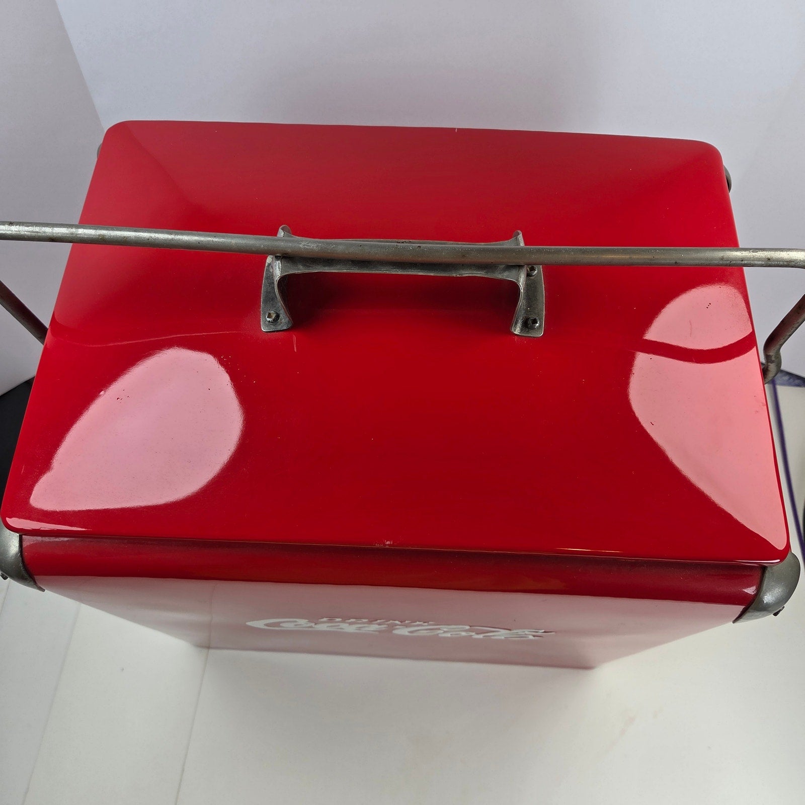1954 Coca-Cola Picnic Cooler St Thomas Metal Signs Canada Original Red