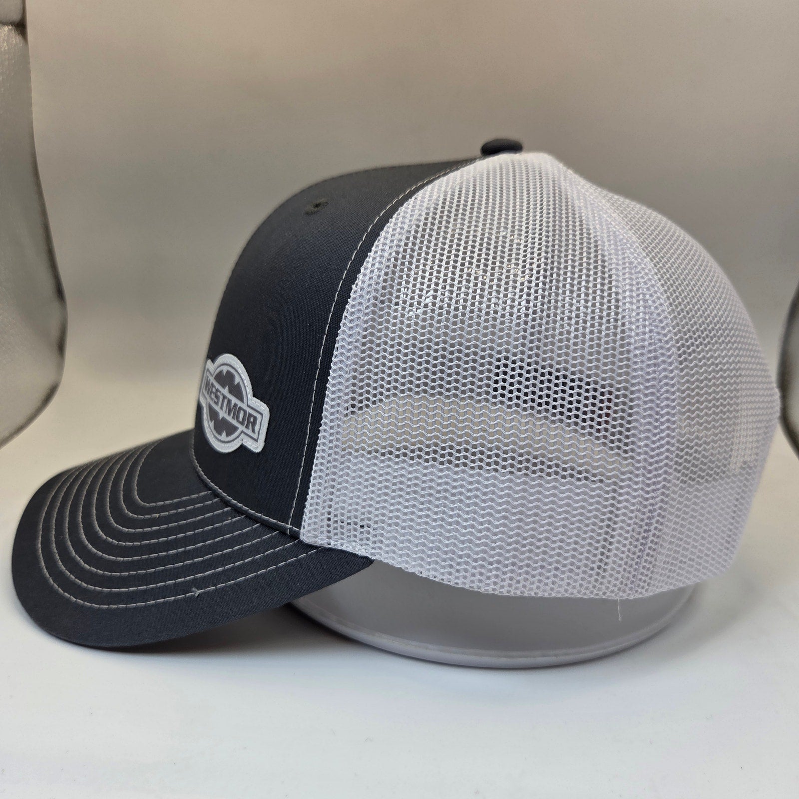 Westmor Richardson 112 Snapback Mesh Trucker Hat Gray White Made In Vietnam