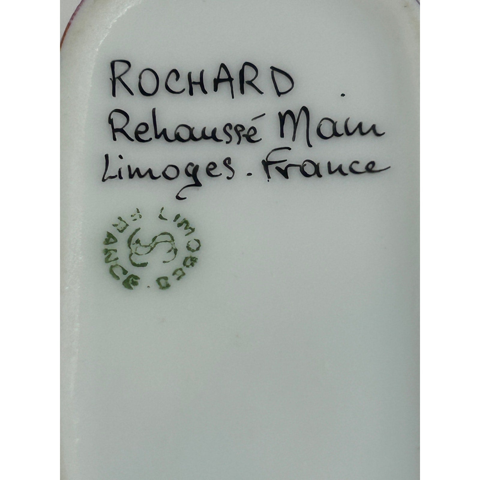 Rochard Limoges France Trinket Box Raised Floral Hand Painted Yellow Oval