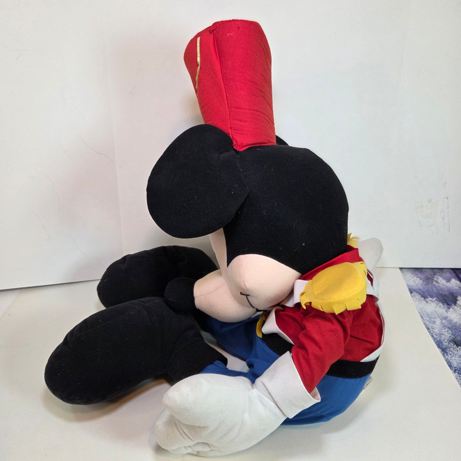 Disney Store Mickey Mouse Marching Band Plush 20" Sitting Band Leader Red Hat