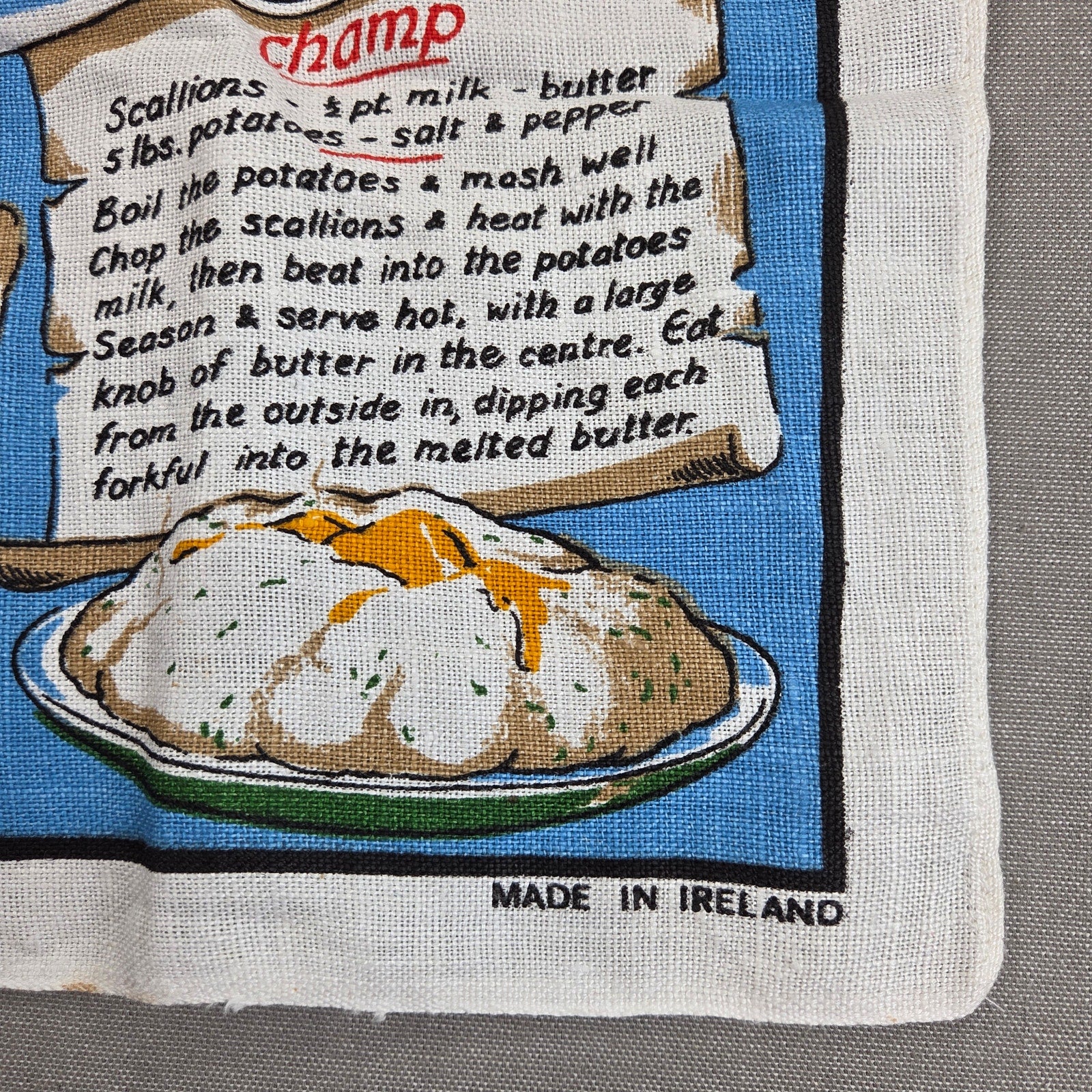 Vintage Fingal Traditional Irish Recipes 100% Linen Tea Towel Made Ireland