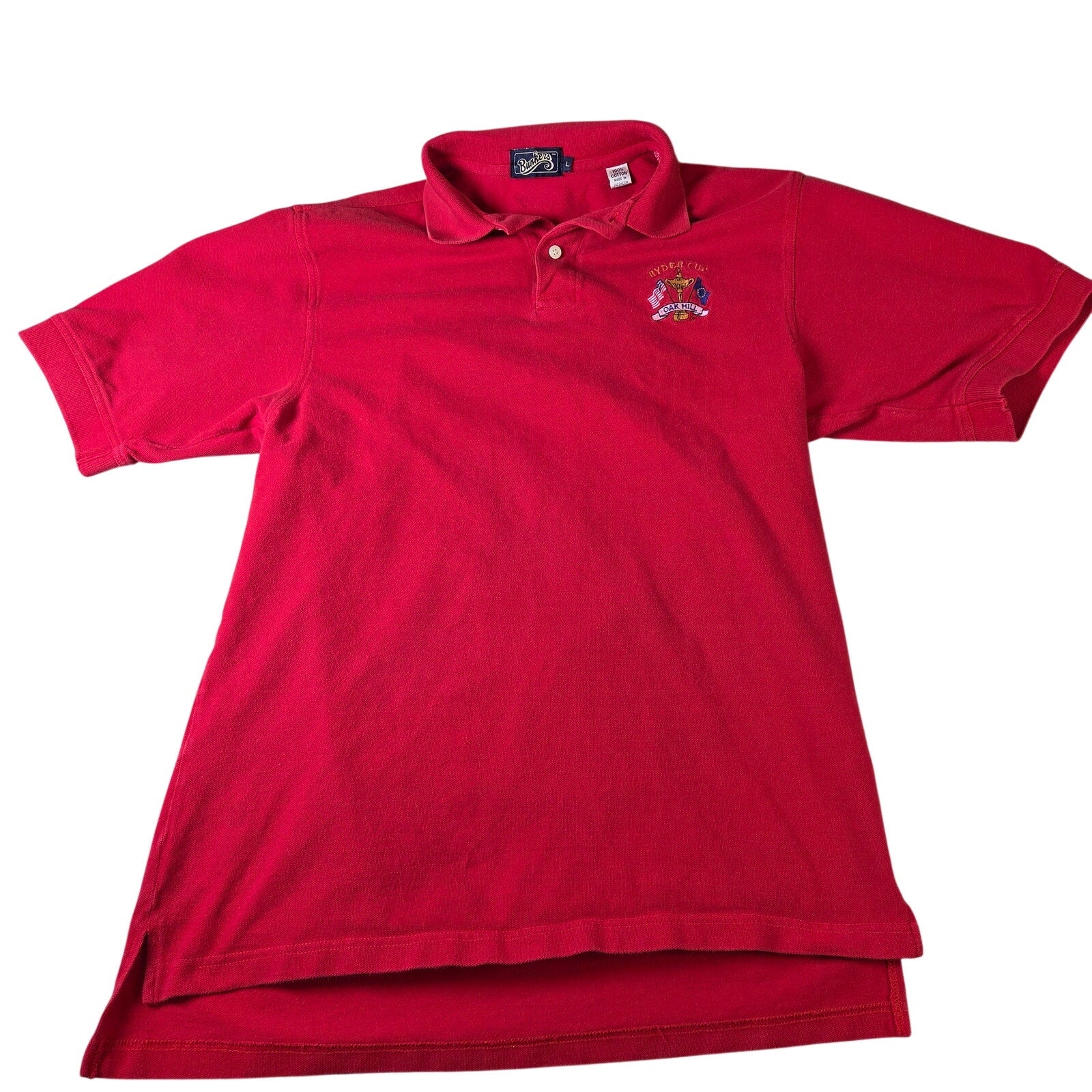 Bunkers 1995 Ryder Cup Oak Hill Polo Shirt Men’s L Red USA Europe Golf