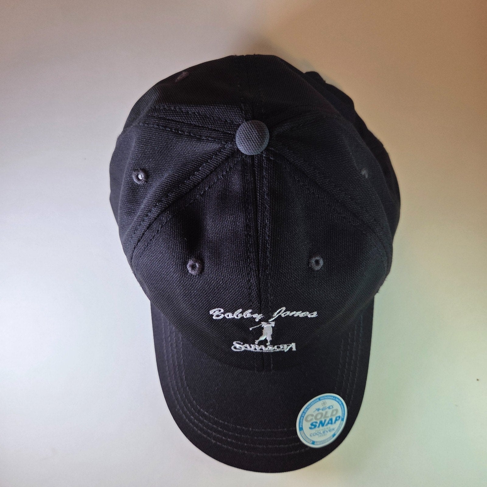 Bobby Jones Sarasota Golf Hat Black AHEAD Cold Snap Mid Fit Adjustable New