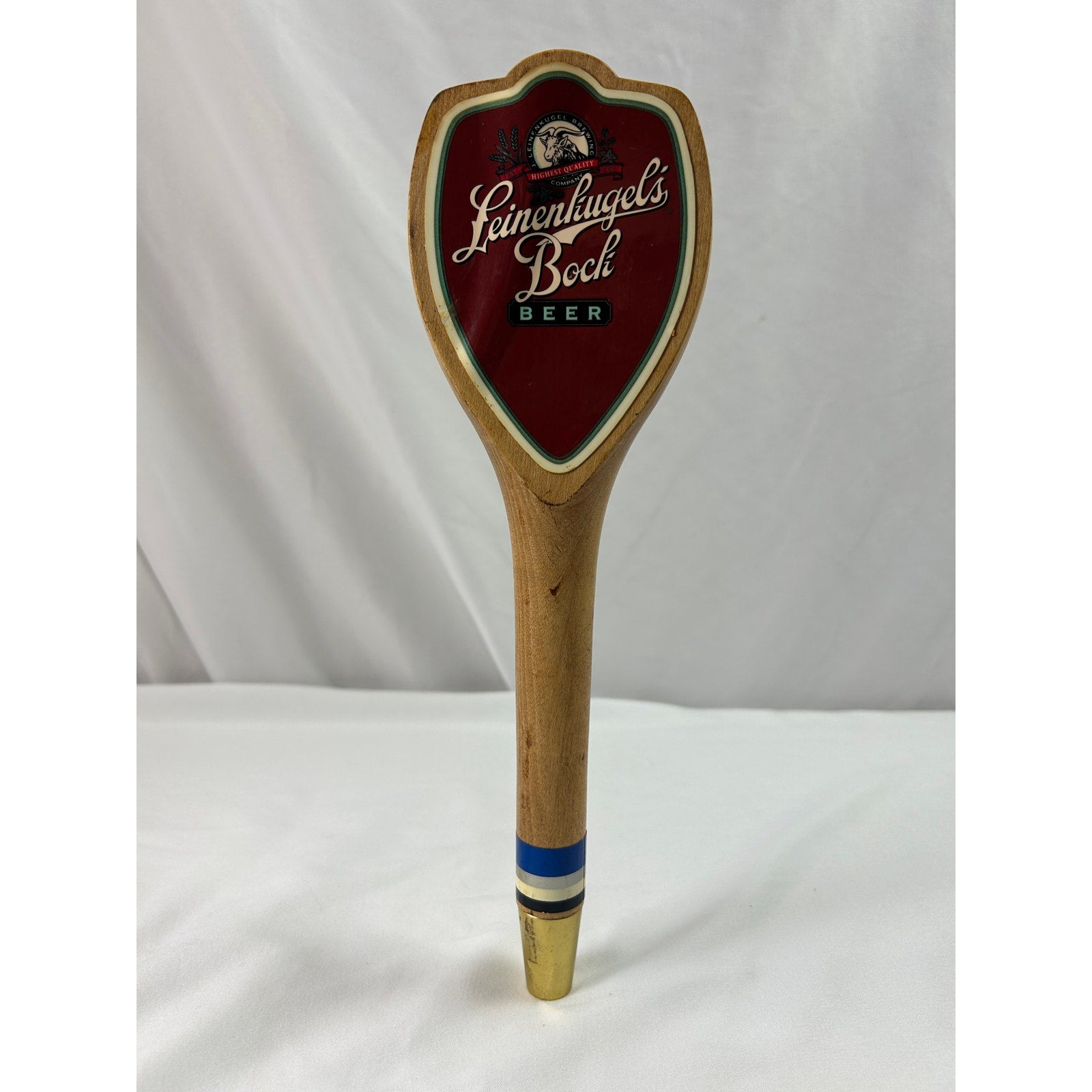 Leinenkugel's Bock Beer Vintage Wood Tap Handle Draft Keg Bar Breweriana 12in