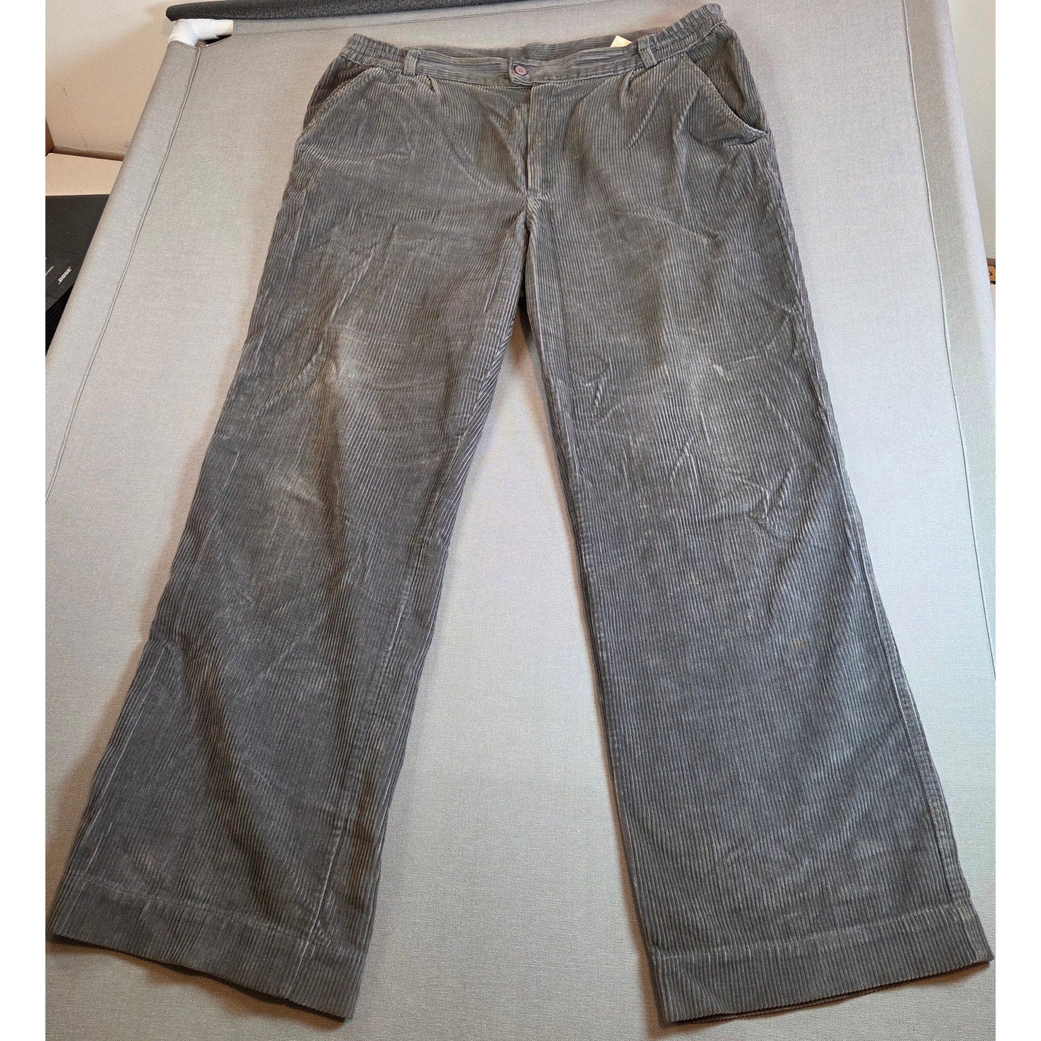 Vintage 1980s LL Bean Corduroy Pants Gray 38x30 Made in Hong Kong