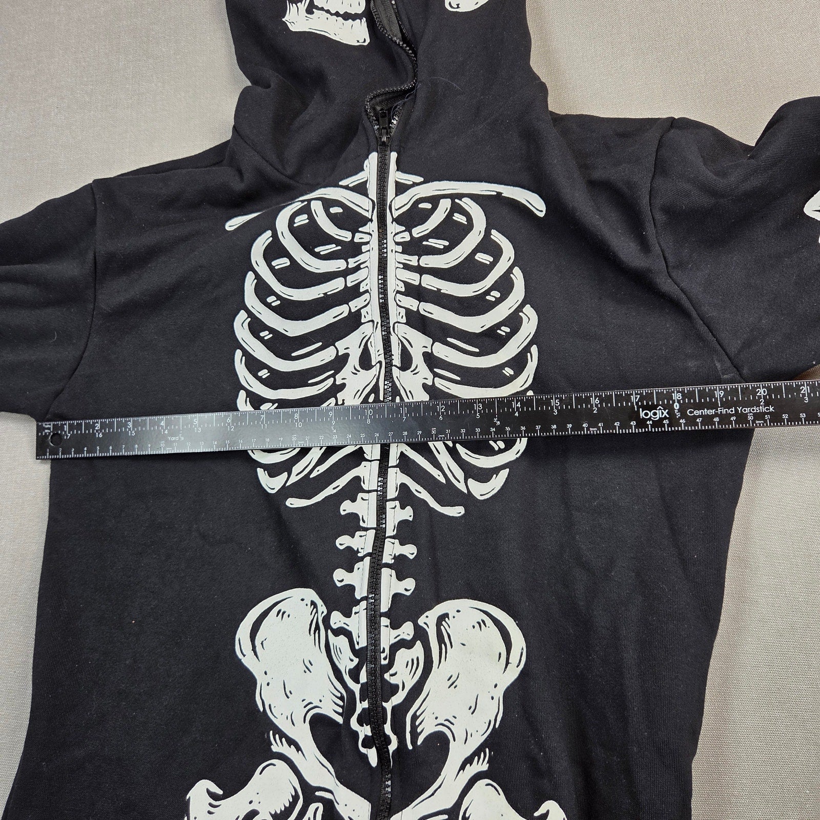 URATOT Women XL Glow in Dark Skeleton Halloween Costume Hooded Full-body Pajama