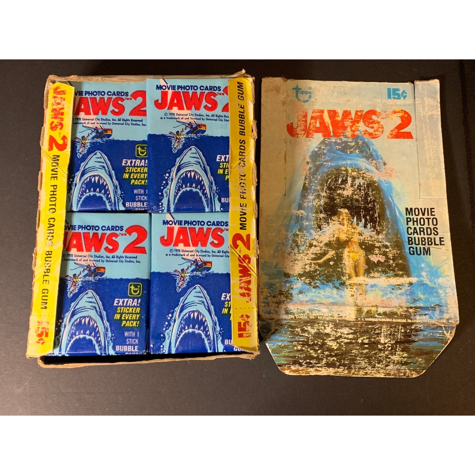 1978 Topps Jaws 2 Wax Box Movie Photo Cards Vintage Sealed Packs