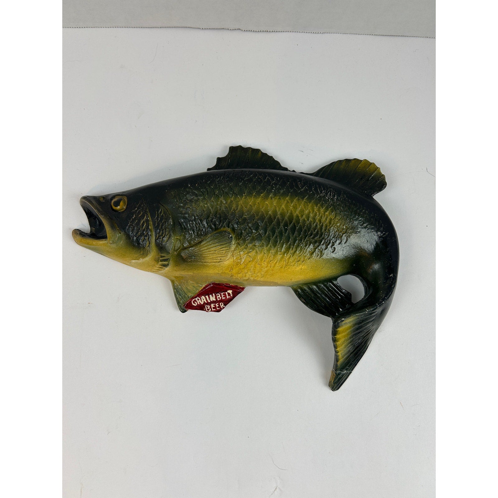 Rare Grain Belt Beer Chalkware Fish Plaque Vintage 1950s Breweriana Sign