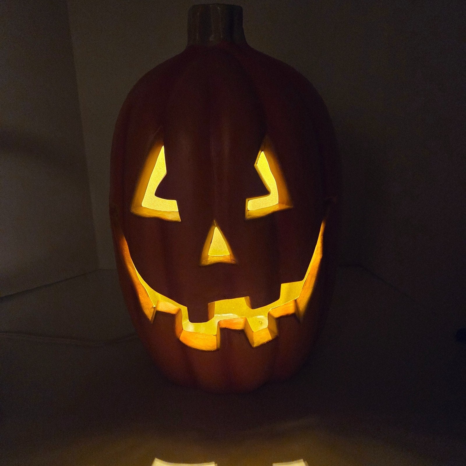 Vintage Light-Up Jack-O'-Lantern Pumpkin Blow Mold Halloween Decor 16.5"