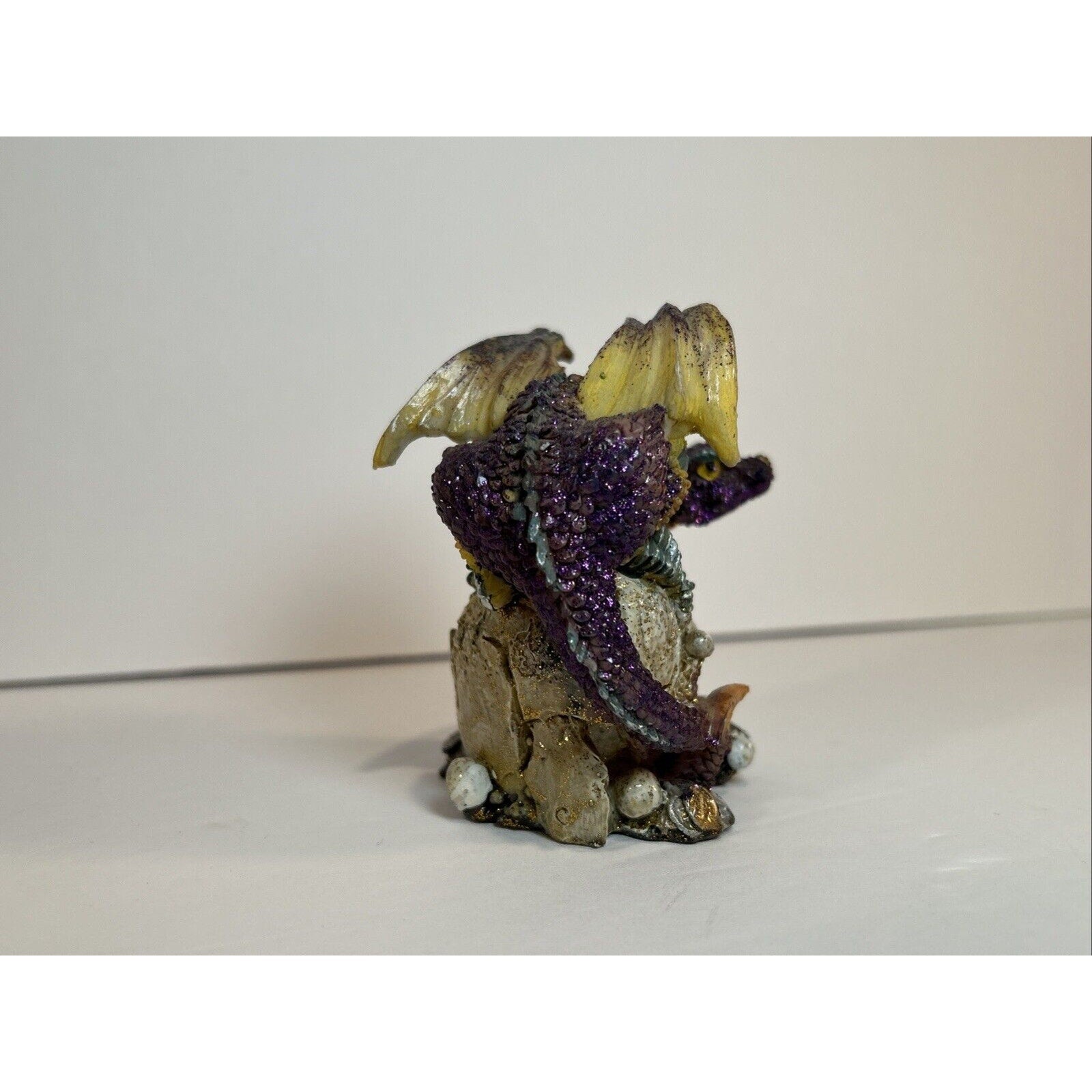 Lot of 3 Resin Dragon Figurines Skull Egg & Chained Fantasy Decor