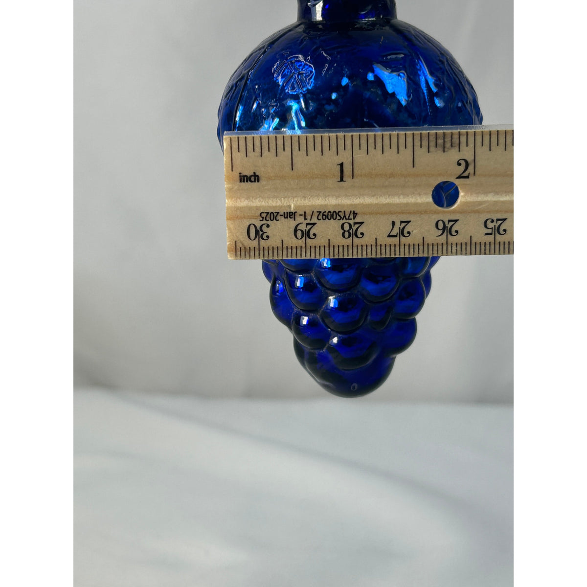 Antique 1800s German Kugel Cobalt Blue Grape Cluster Christmas Ornament 4"