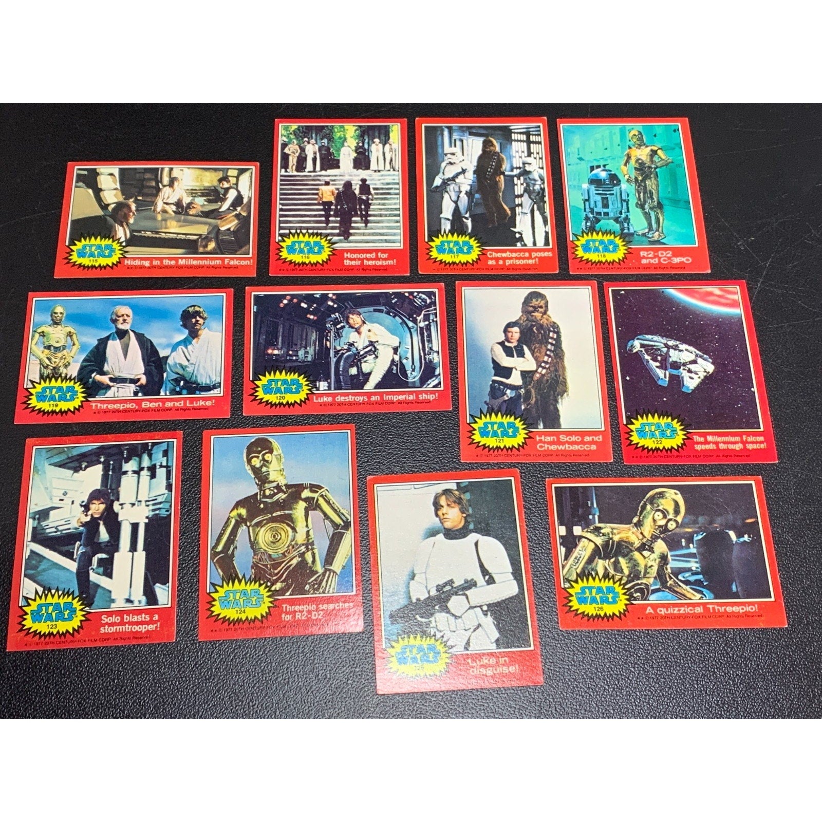 Vintage 1977 Star Wars Series 2 Topps Trading Cards With Stickers EX-NM