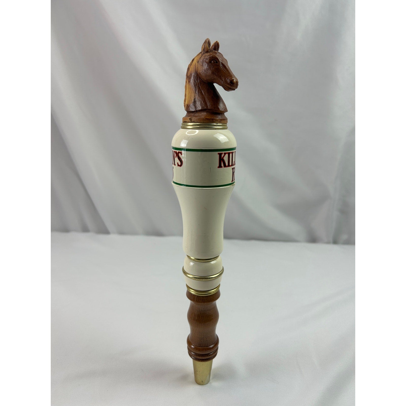 George Killian's Irish Red Horse Head Ceramic Wood Beer Tap Handle 12in