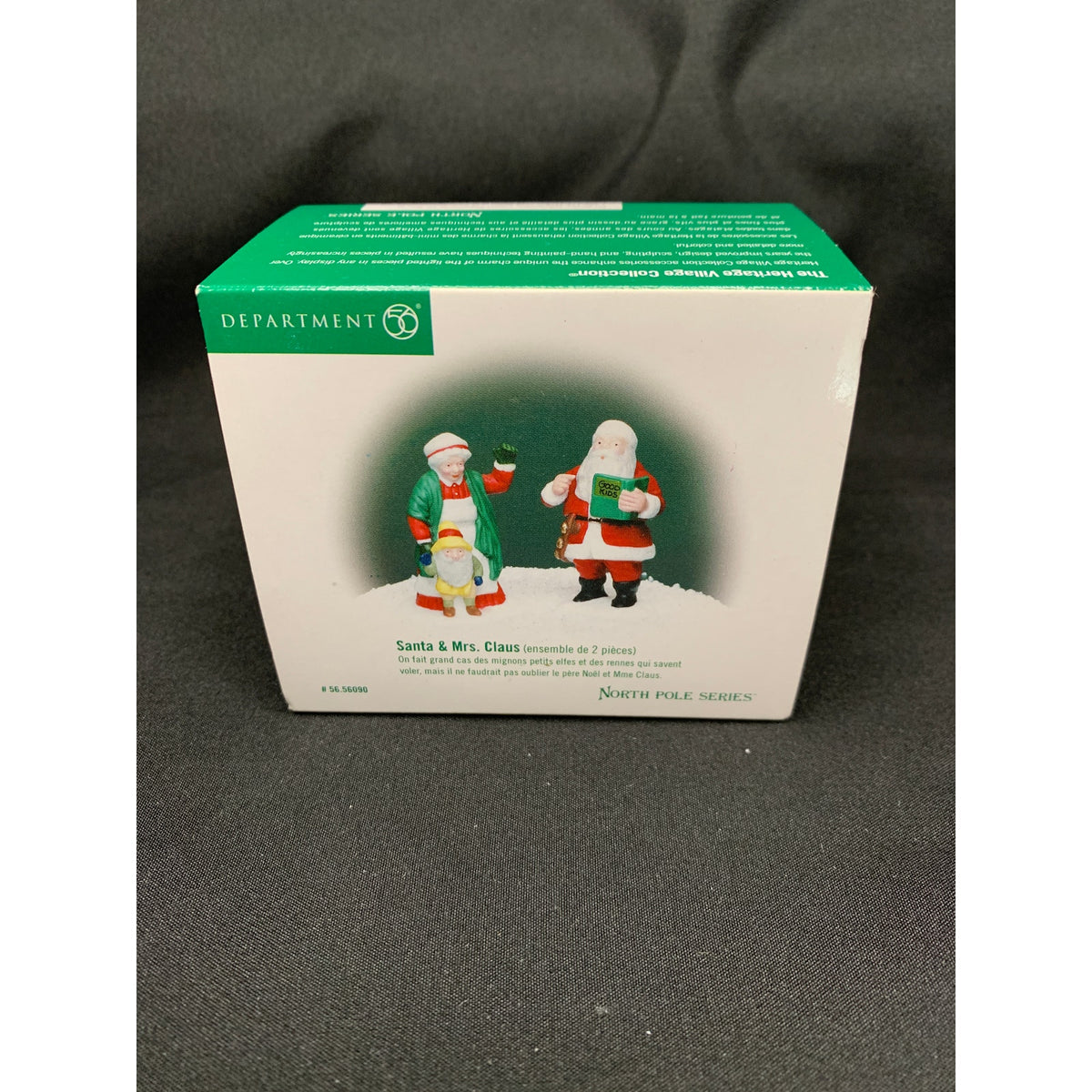 Dept 56 Santa & Mrs Claus 56090 North Pole Series Set of 2 Retired Village