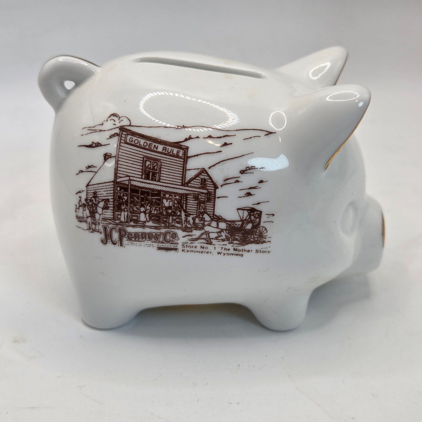 Vintage 1960s Dart Henderson NE JC Penney Golden Rule Store Souvenir Piggy Bank