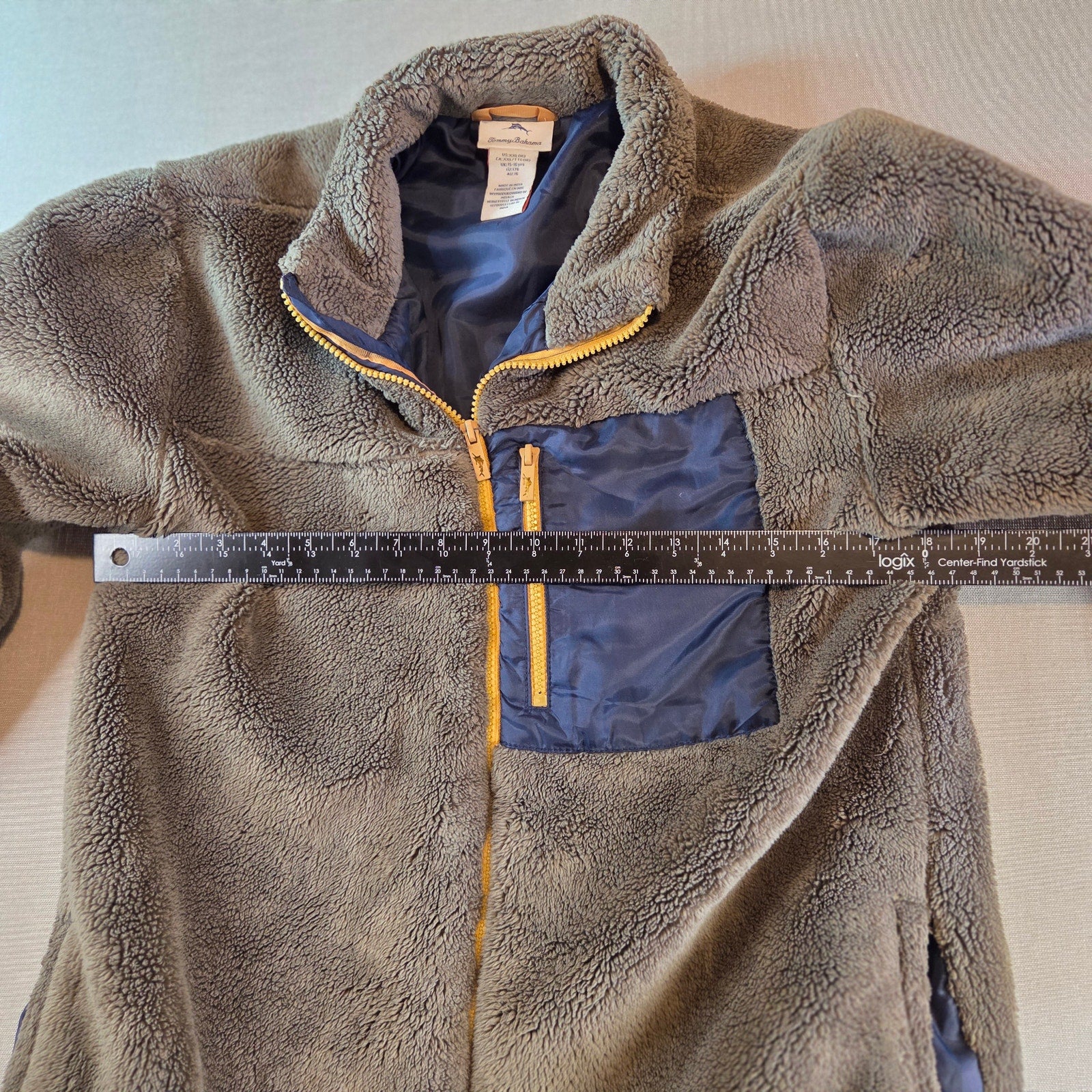 Tommy Bahama Girls XXL (16) Fleece Jacket – Green Blue Yellow, Full Zip