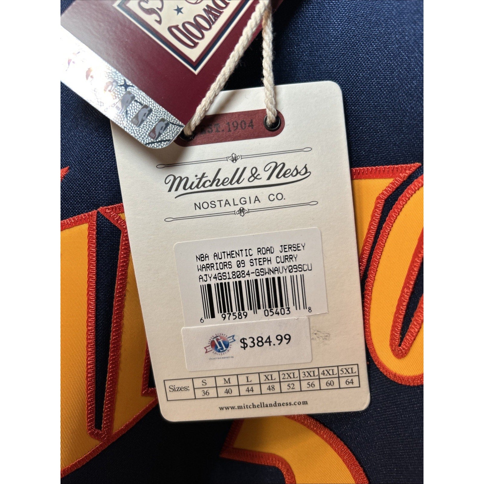 Stephen Curry #30 Warriors 2009-10 Mitchell & Ness Authentic Jersey 5XL