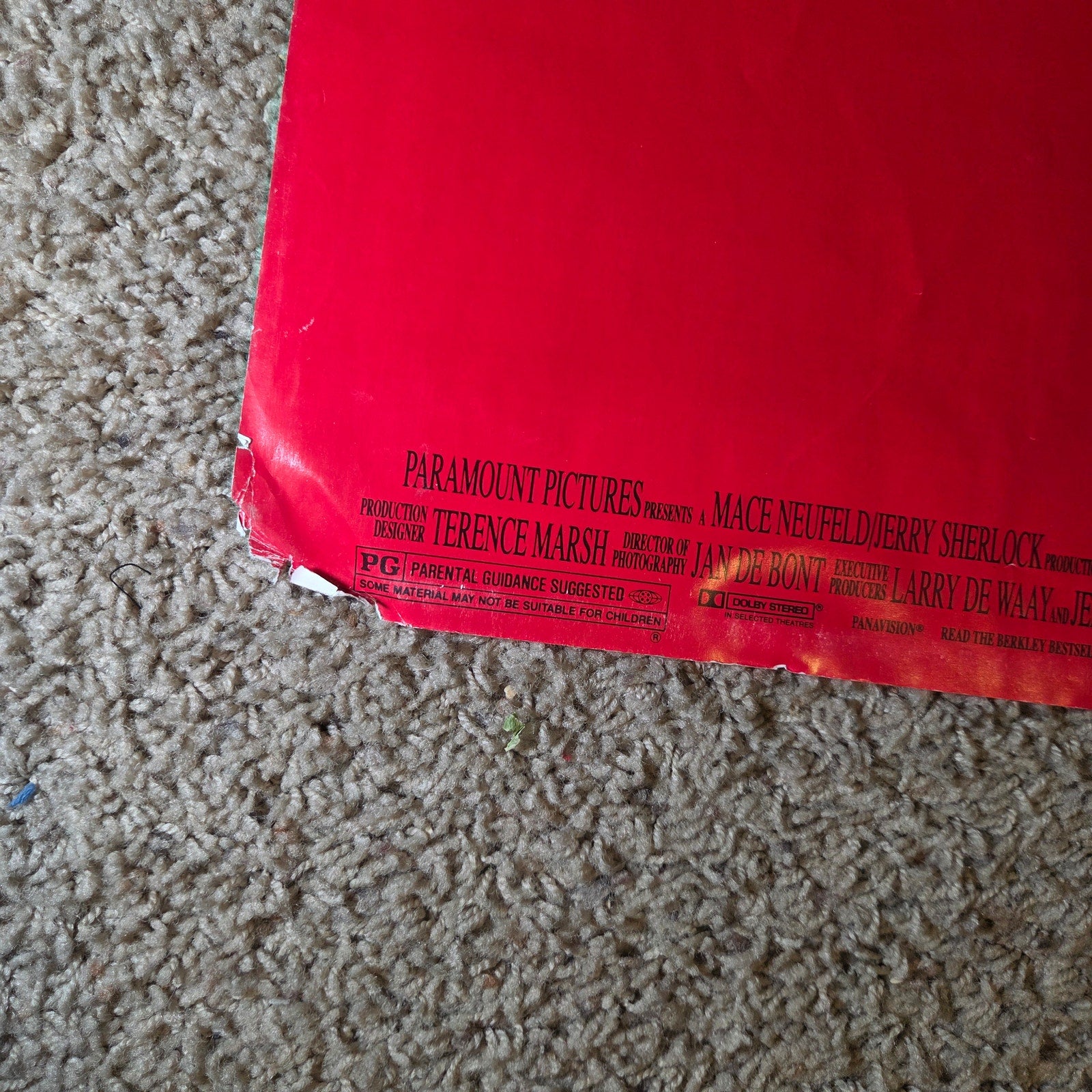 Original 1990 Hunt for Red October Movie Poster 27x39 Sean Connery Alec Baldwin