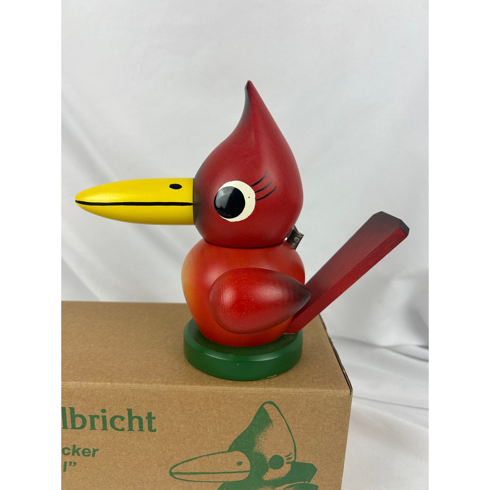 Christian Ulbricht Signed Cardinal Nutcracker 2000 Germany w Box Holzkunst