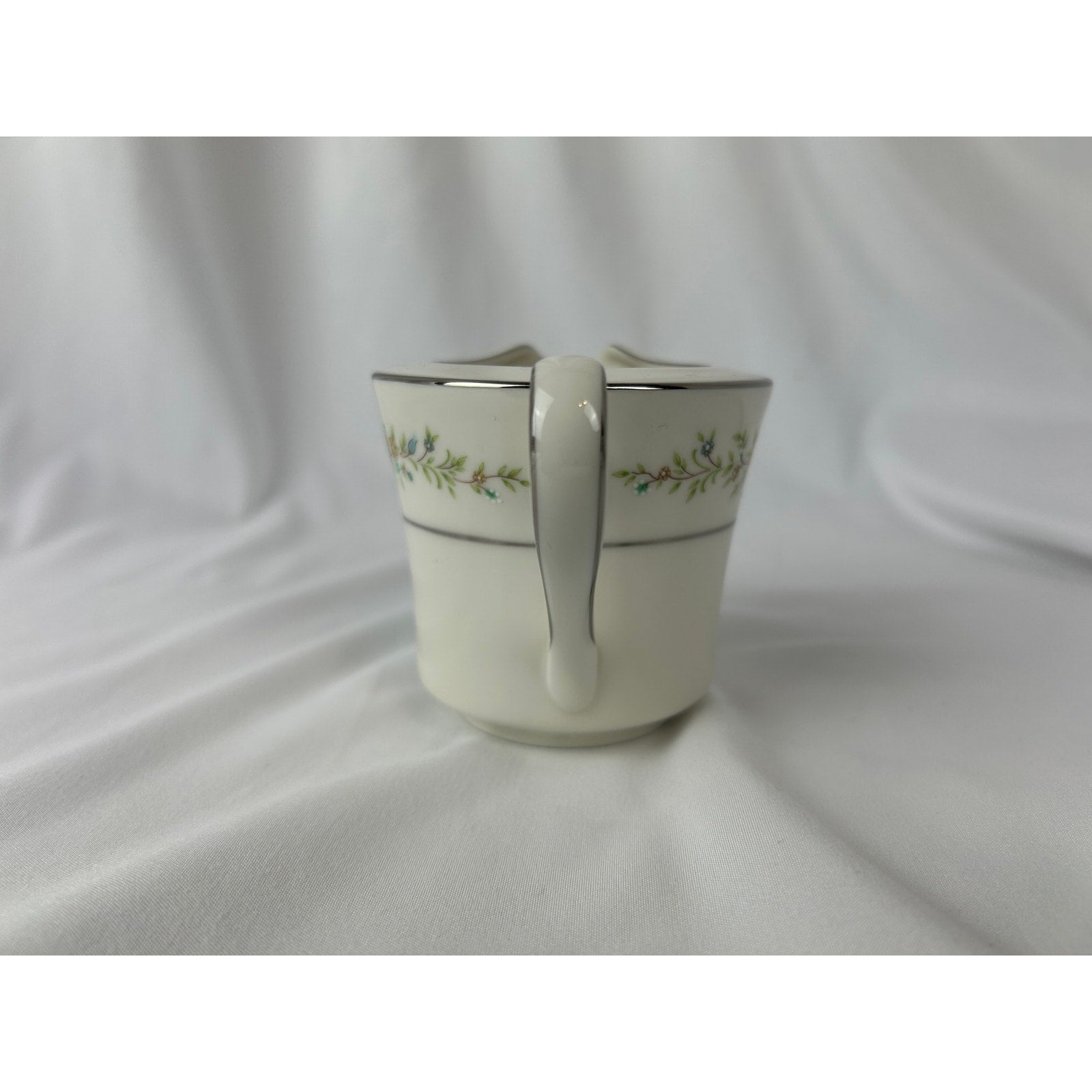Noritake Christina 7056 Ivory China Creamer Floral Silver Trim Japan