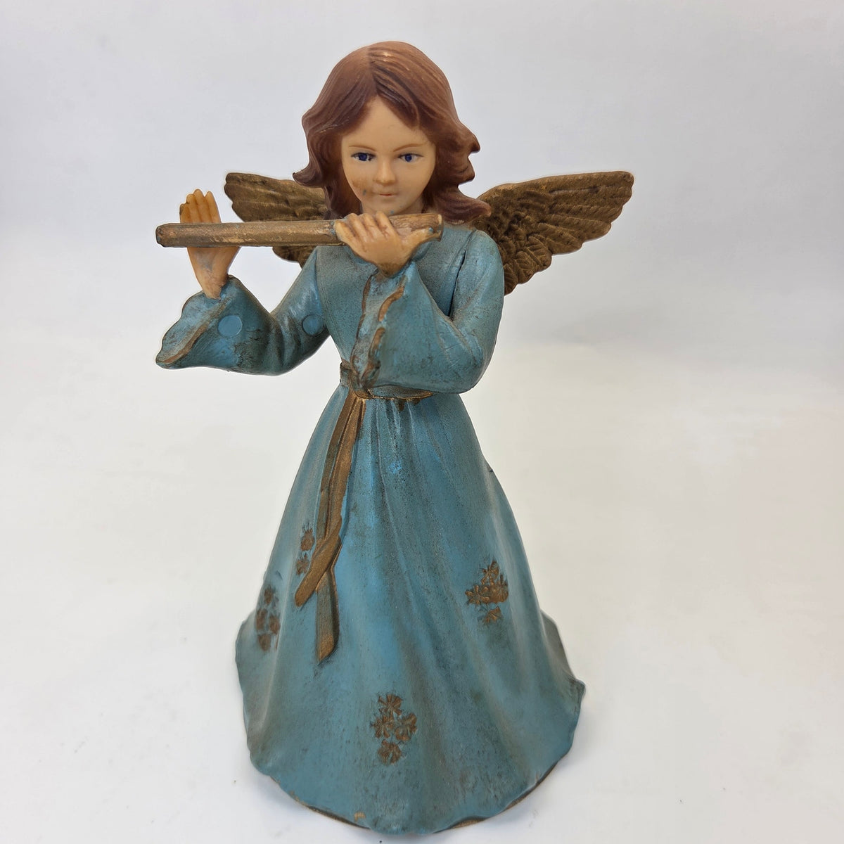 Vintage Art Plastics Angel Tree Topper Flute Figure #949 British Hong Kong