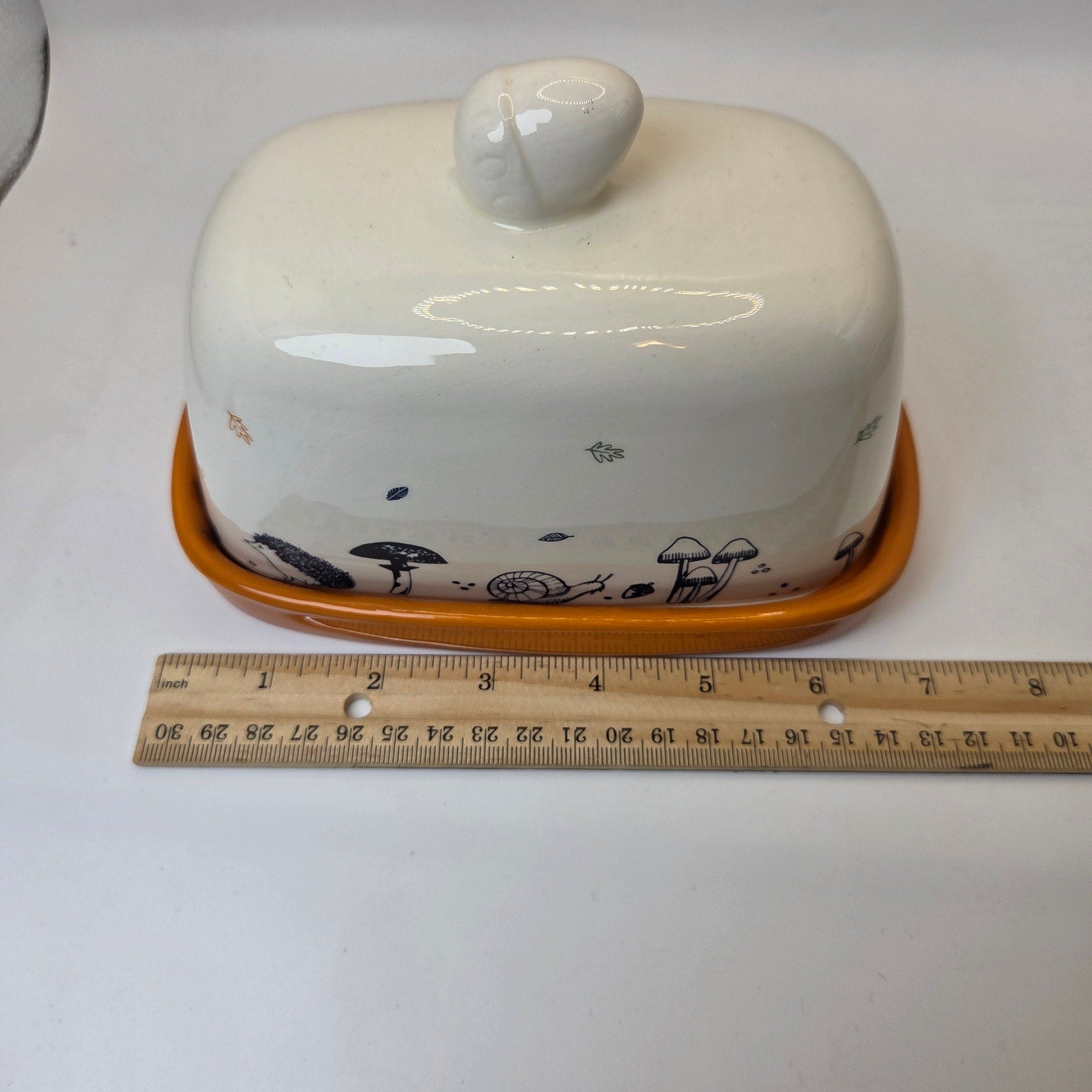 Price & Kensington Woodland Butter Dish Fox Hedgehog Snail Ceramic Cover