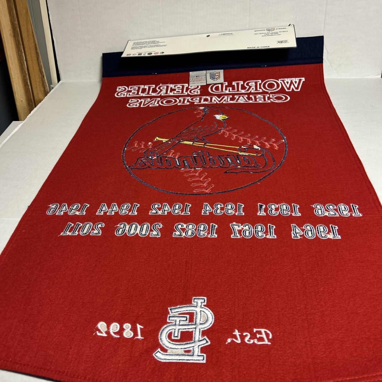 St. Louis Cardinals Wool Blend MLB Champions Banner, 24" x 36"