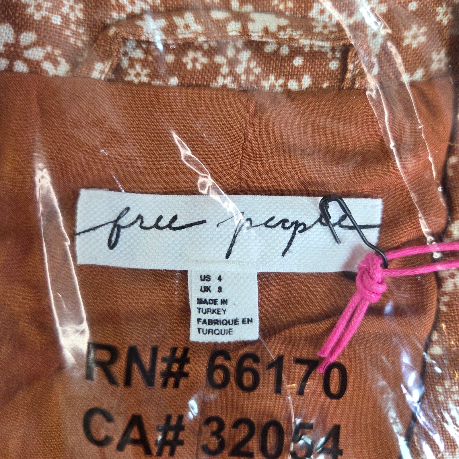 Free People Maggie Linen Suit Toffee Combo Size 4 NWT – 2‑Piece Set