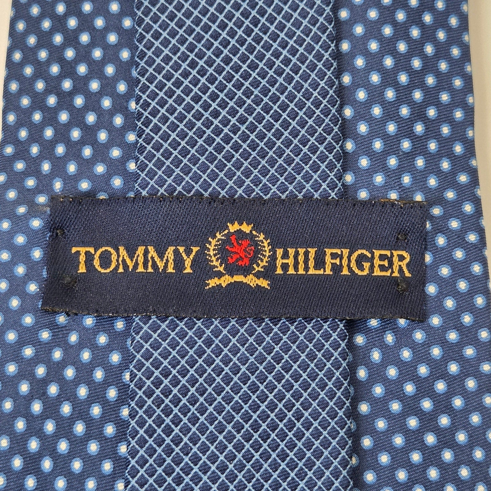 Tommy Hilfiger 100% Silk Ties Lot of 3 Made USA 3.75” Blue Striped Contrast Tips