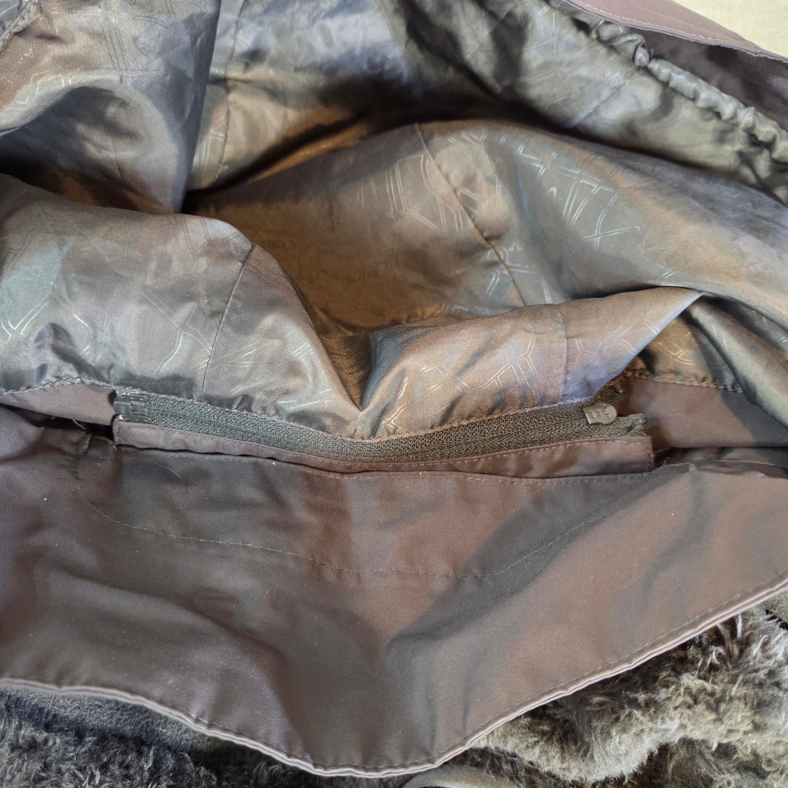 Camel Outdoor Men’s 3-in-1 Hooded Parka Jacket L Gray Zip-Out Faux Fur Liner