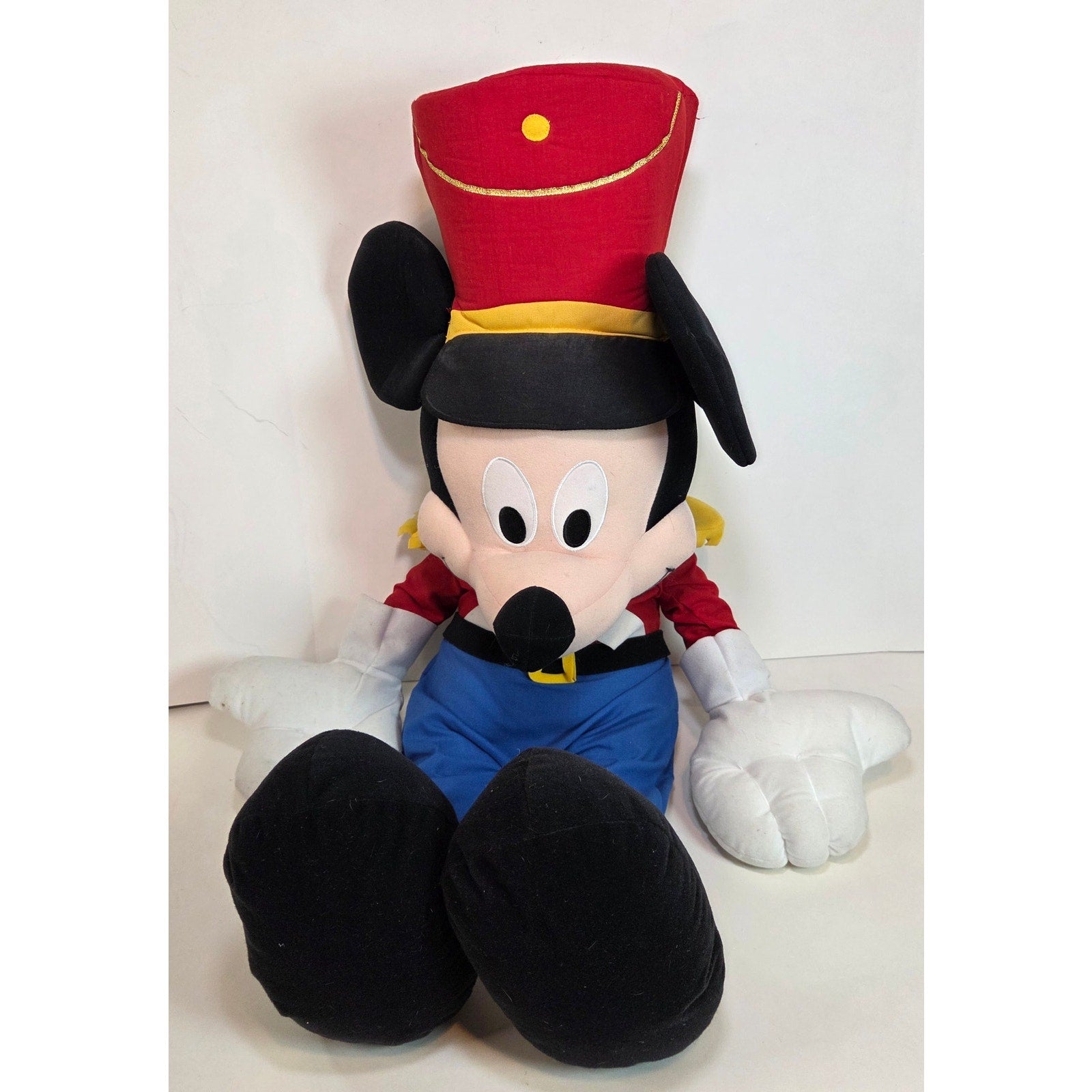Disney Store Mickey Mouse Marching Band Plush 20" Sitting Band Leader Red Hat