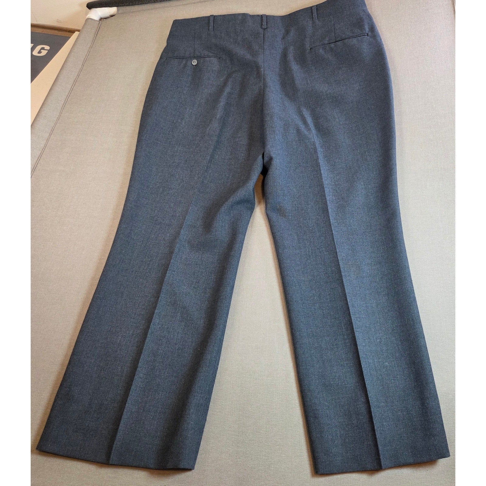 Vintage USA Made Pleated Dress Pants Gray Slacks 38x27 Classic Fit