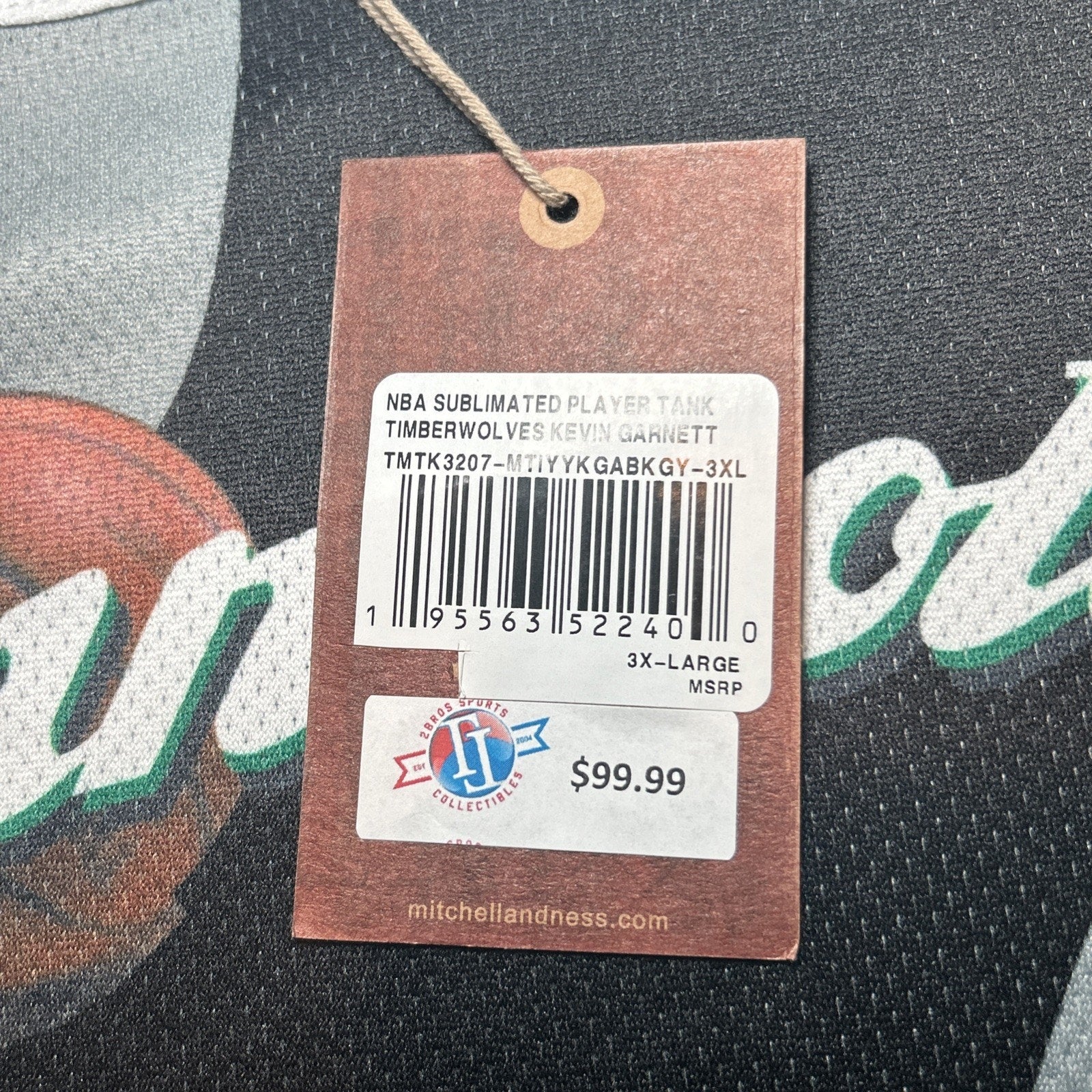 Kevin Garnett Timberwolves Mitchell & Ness NBA Sublimated Player Tank Size 3XL