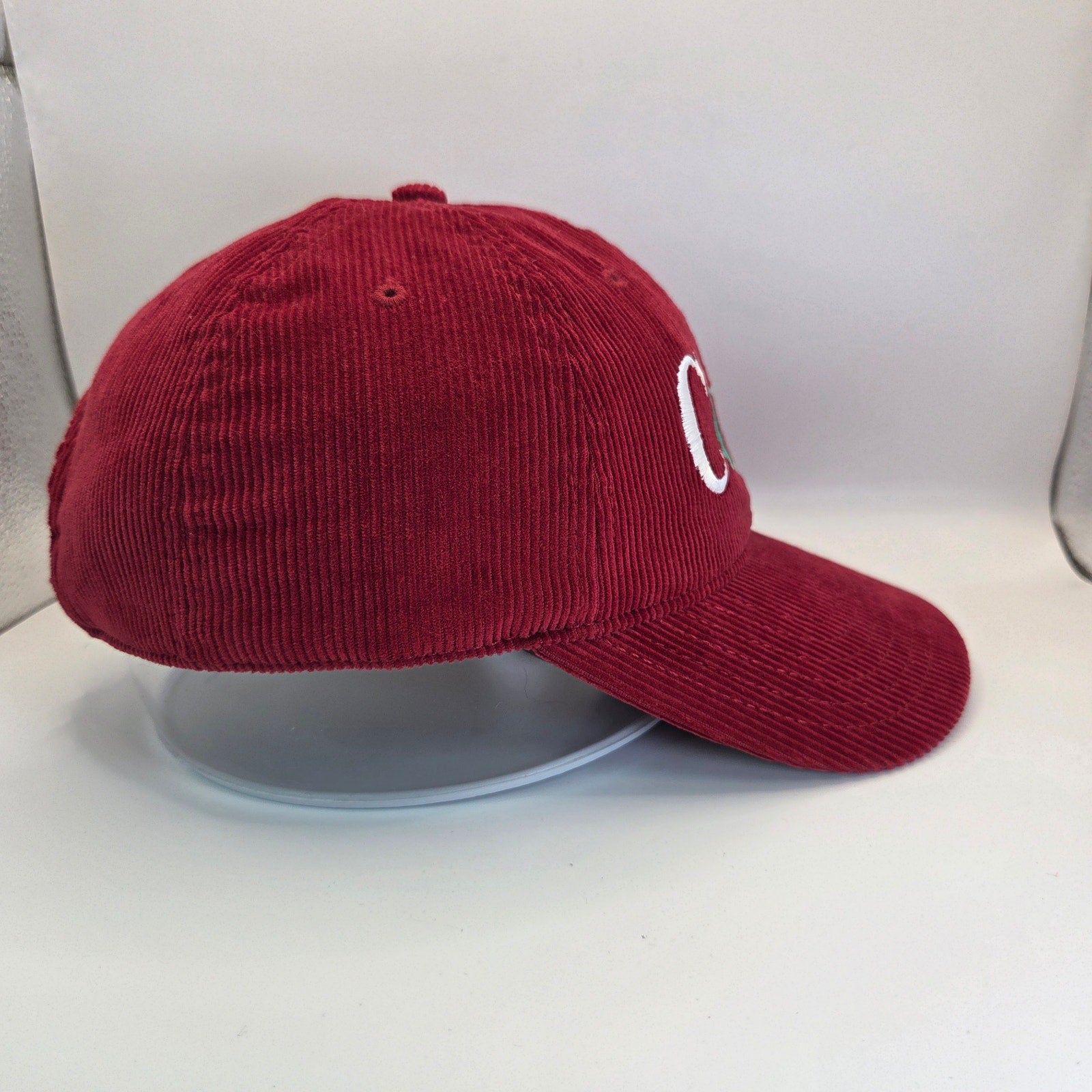 Coca Cola Red Corduroy Hat Multicolor Coke Logo Adjustable Strapback Cap