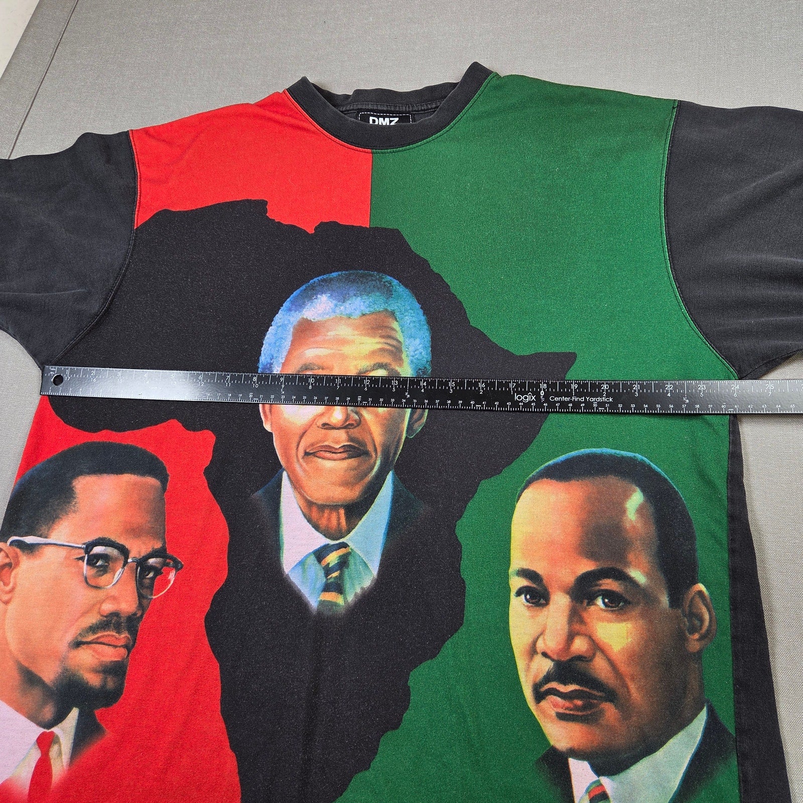 DMZ Malcolm X MLK Mandela Africa Graphic T Shirt XL Pan African Tee Black