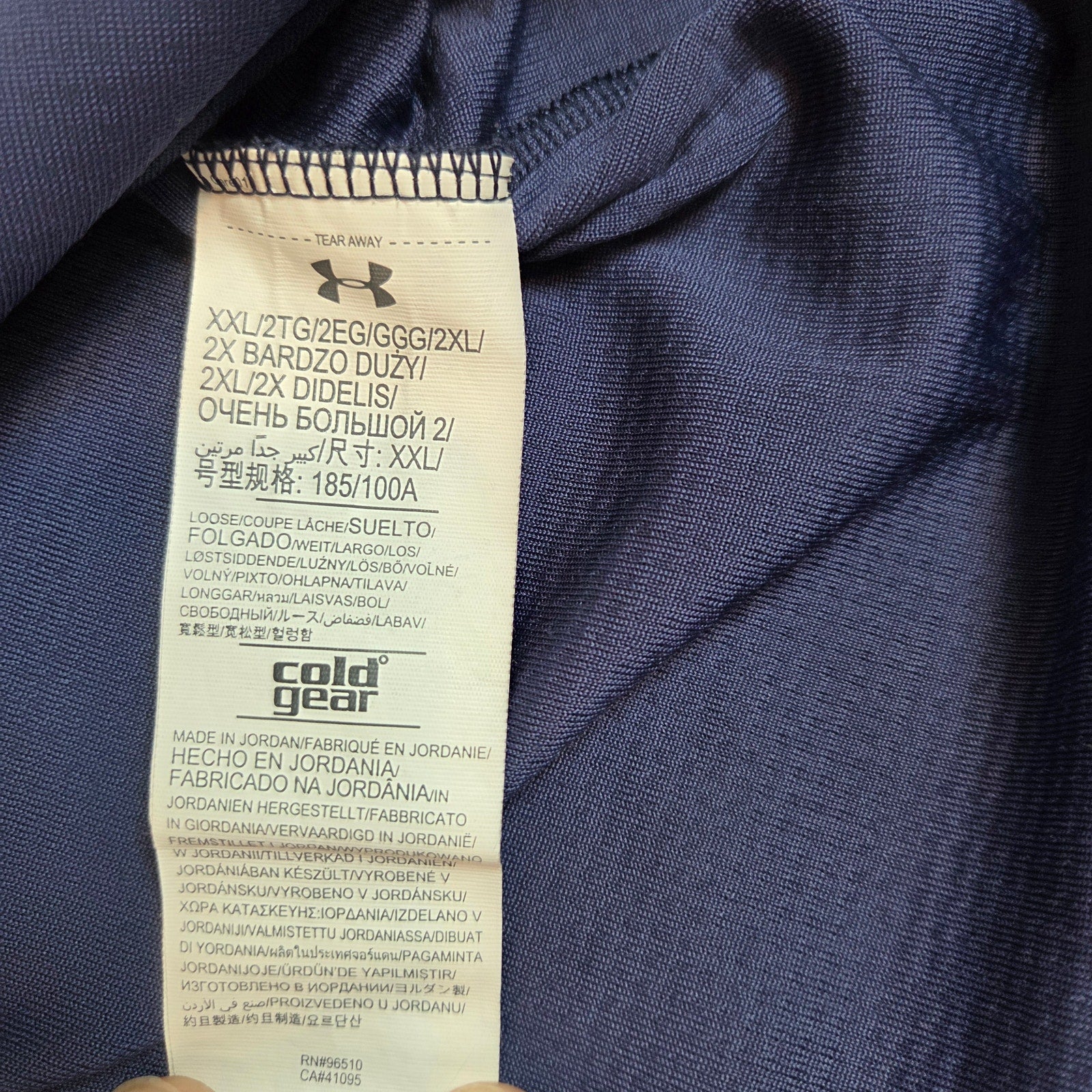 Under Armour ColdGear Hoodie 2XL Loose Fit Blue Pullover Jordan 2016