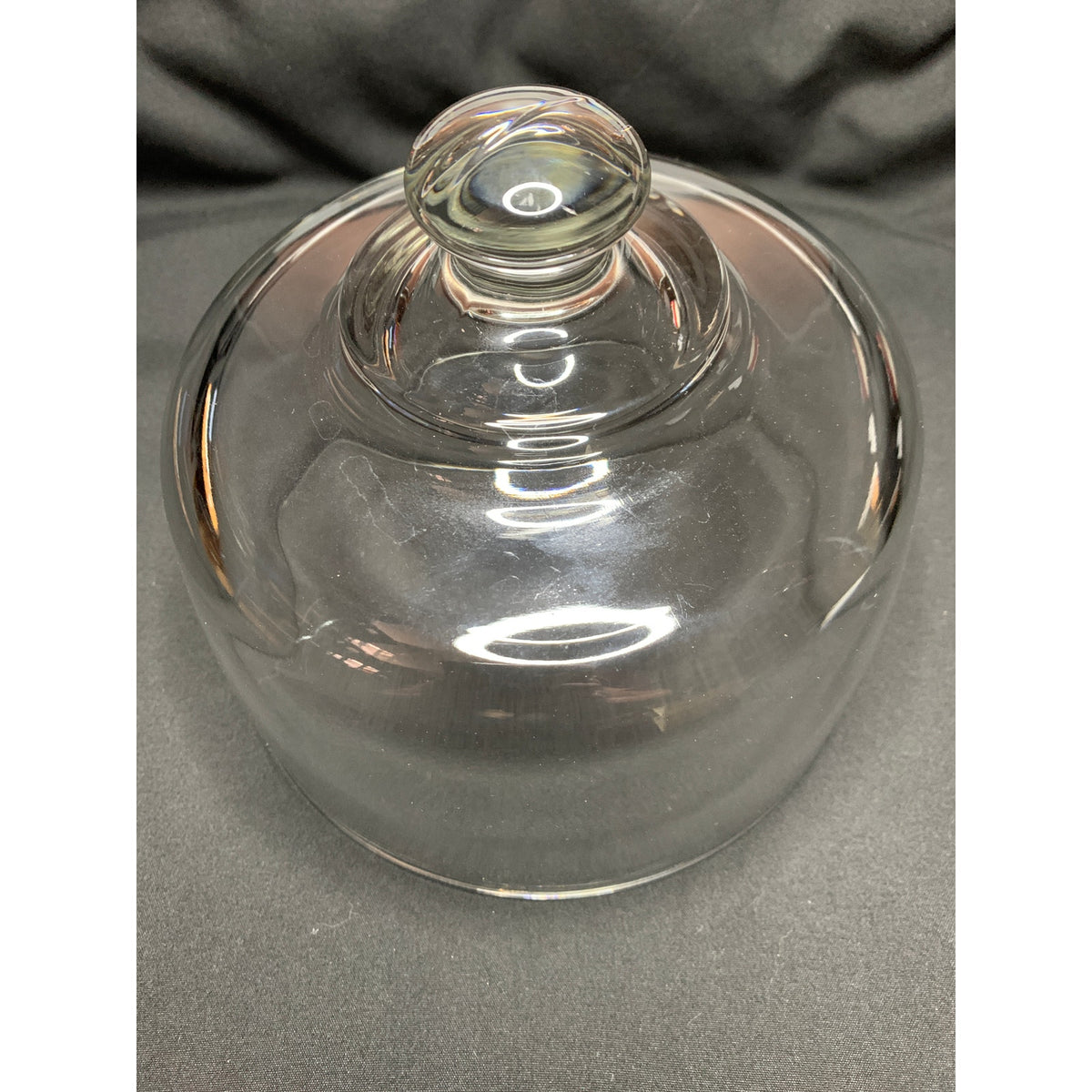 Clear Glass Cheese Dome Cloche Pebble Pattern Serving Plate 2 Piece Set
