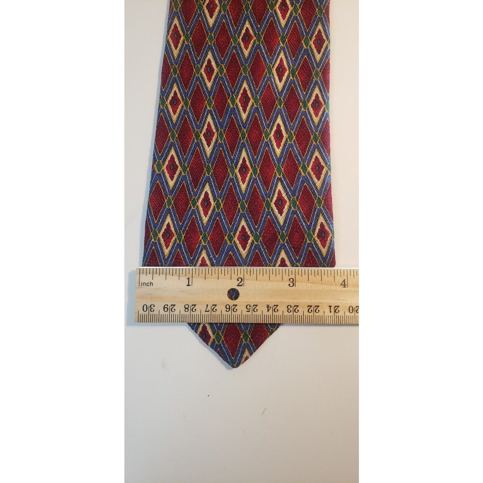 Ermenegildo Egna Geometric Diamond Red Silk Tie Italy