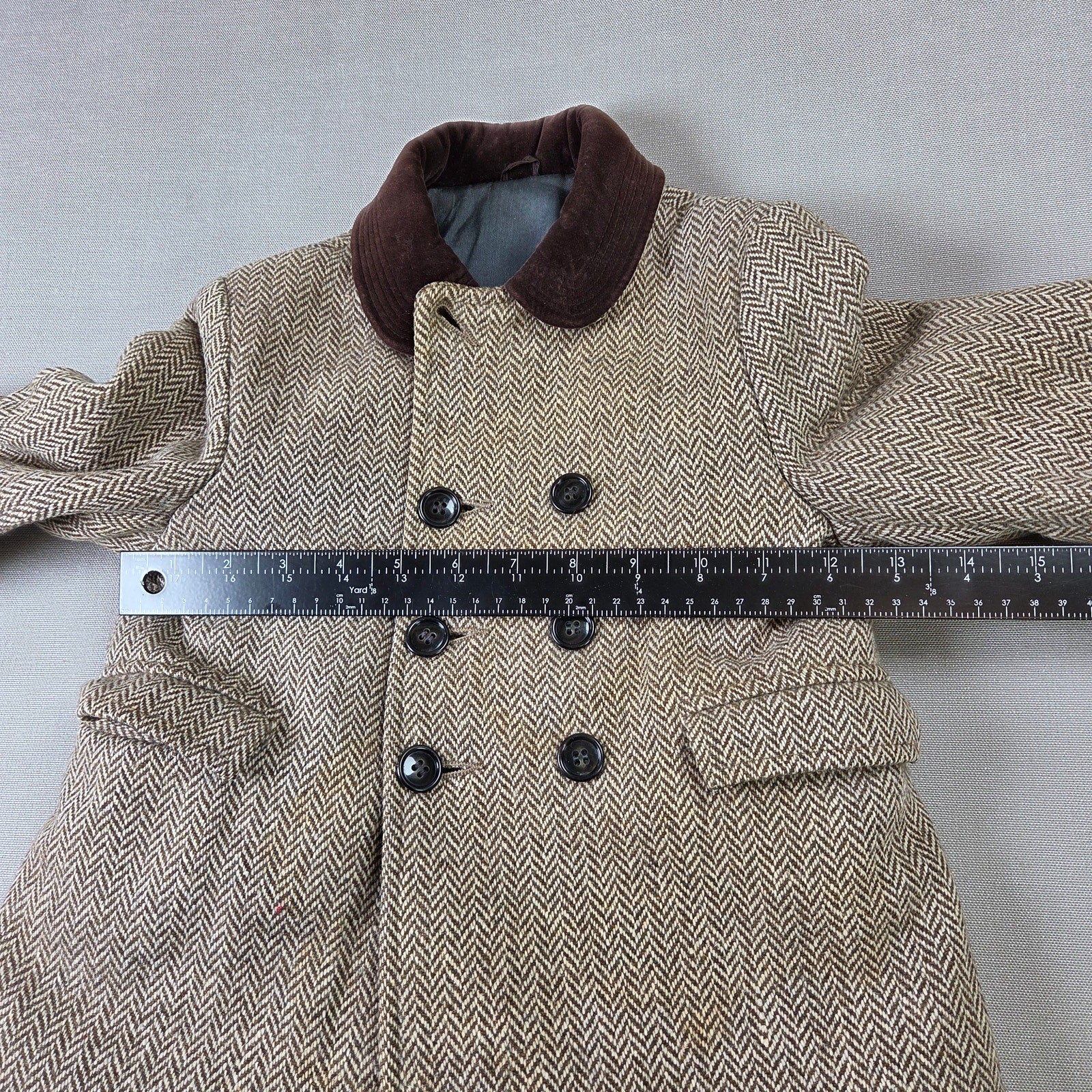 Fieldston Boys Wool Herringbone Coat Pants Set Vintage Stirrup Suit