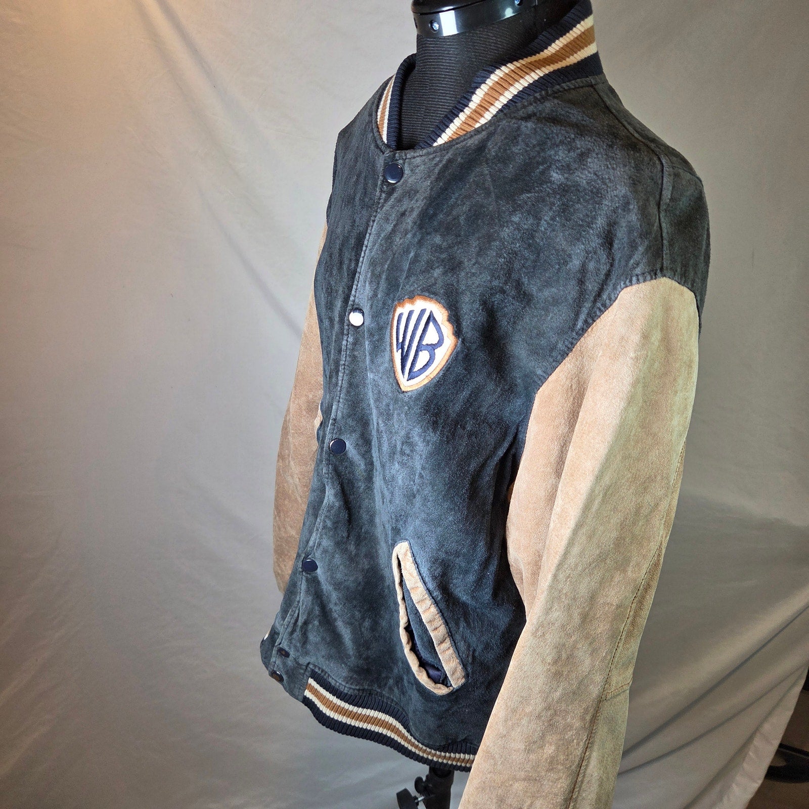 Warner Bros Studio Store Leather Varsity Jacket Large WB Burbank Korea