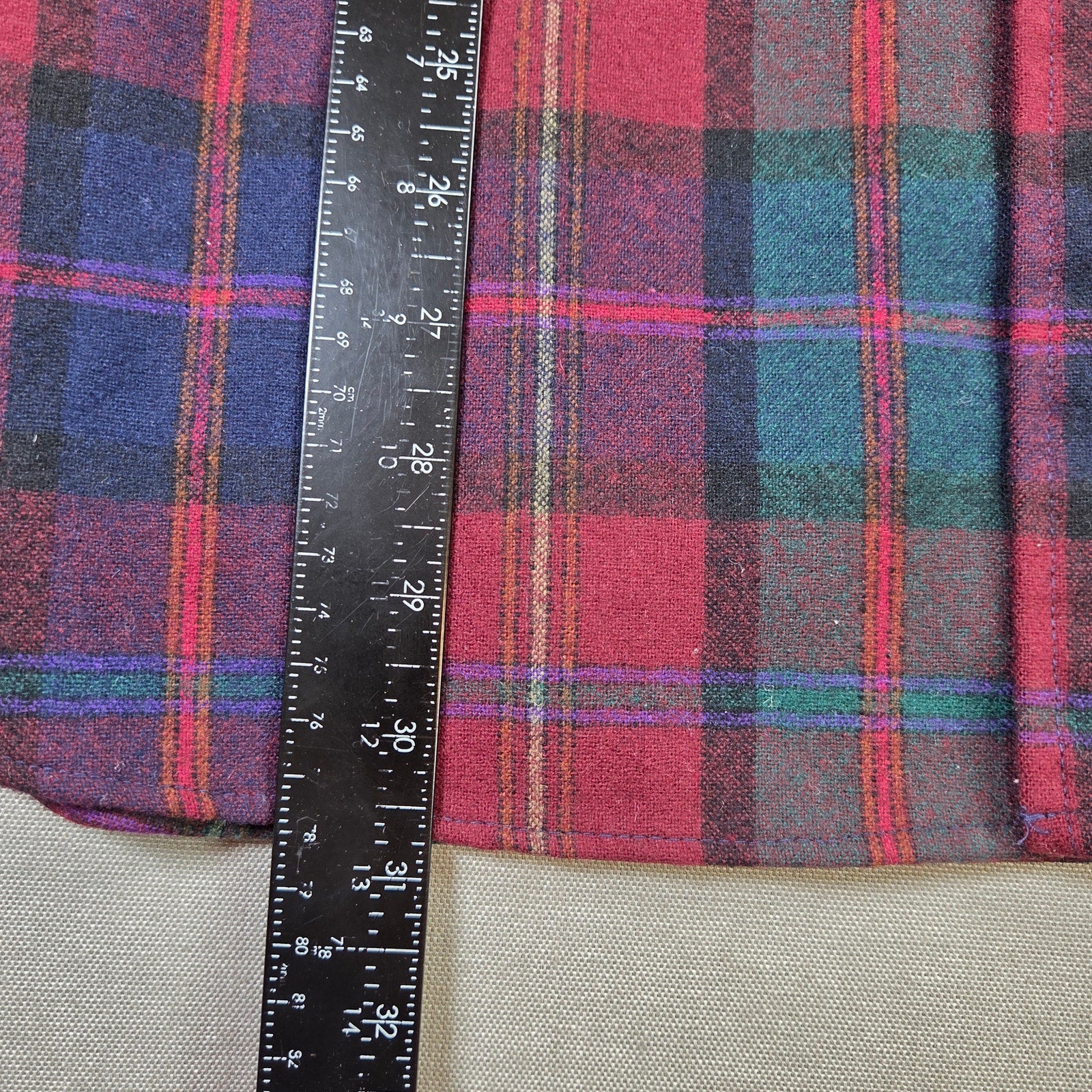 Pendleton Lobo Virgin Wool Plaid Button Down Shirt USA Mens Large Vintage