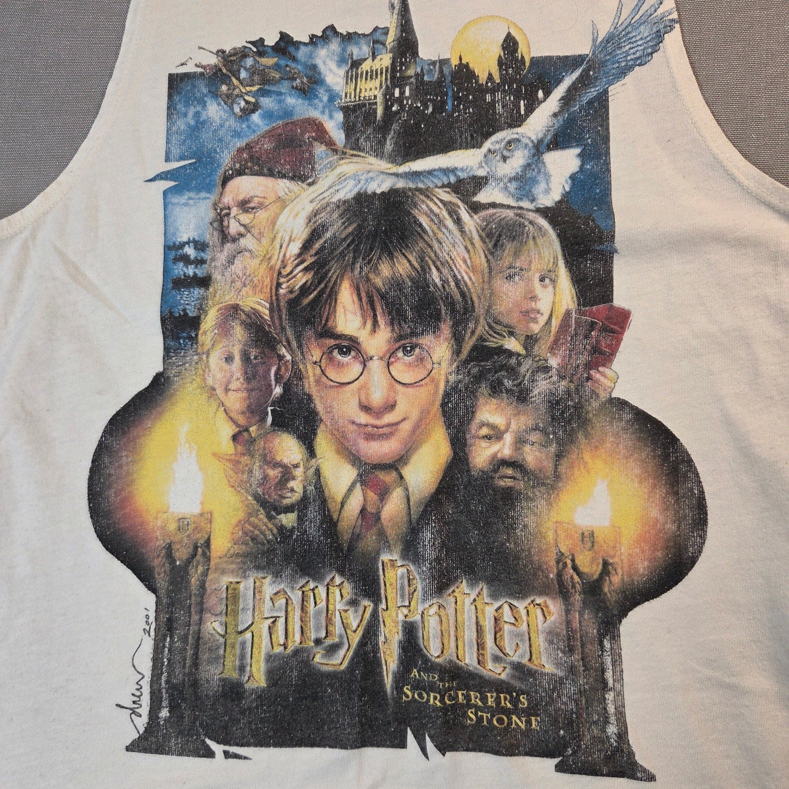 Harry Potter Sorcerer's Stone 2001 Warner Bros Tank Top Shirt Medium Vintage