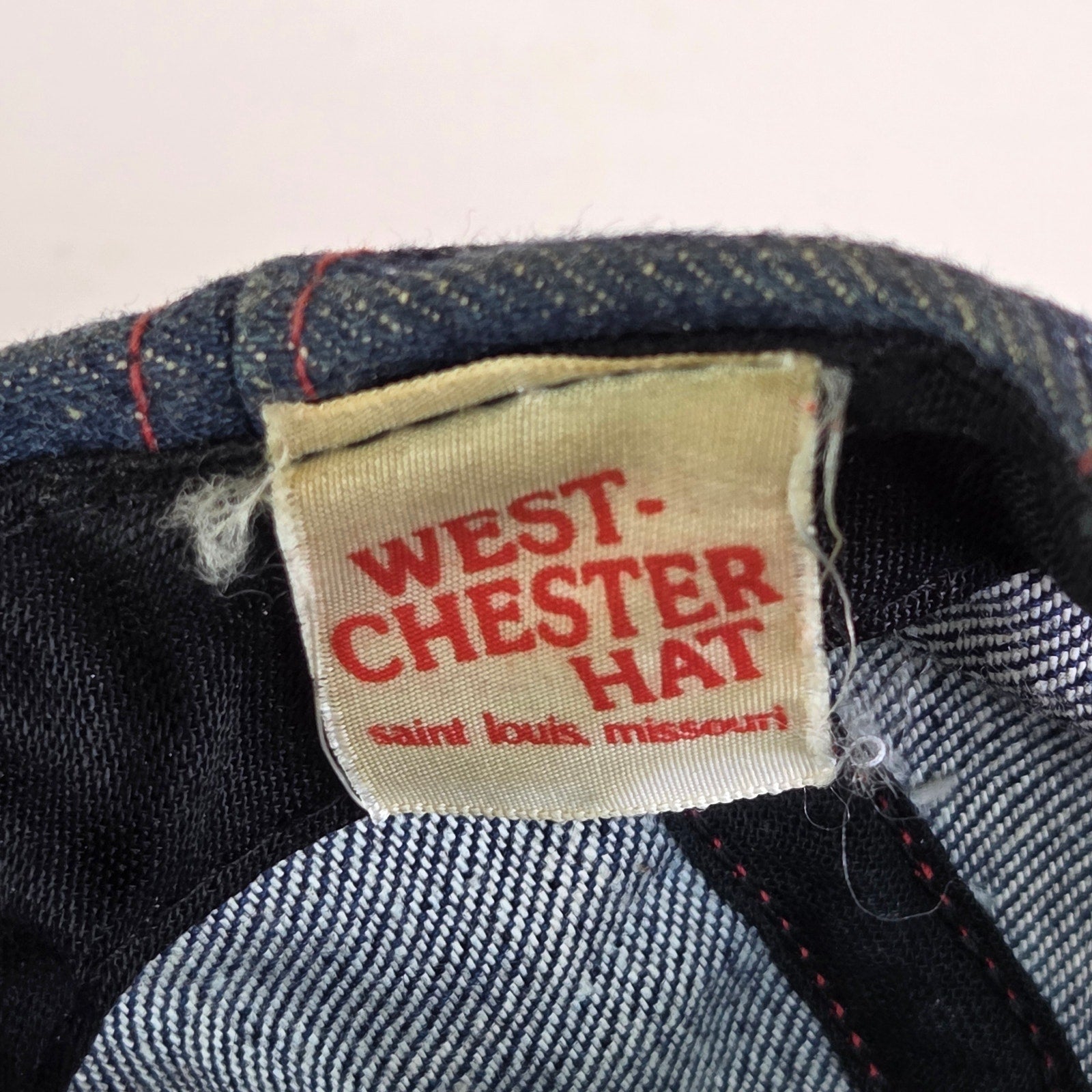 Vintage Budweiser Denim Snapback Hat 80s West-Chester St Louis USA Made Beer Cap