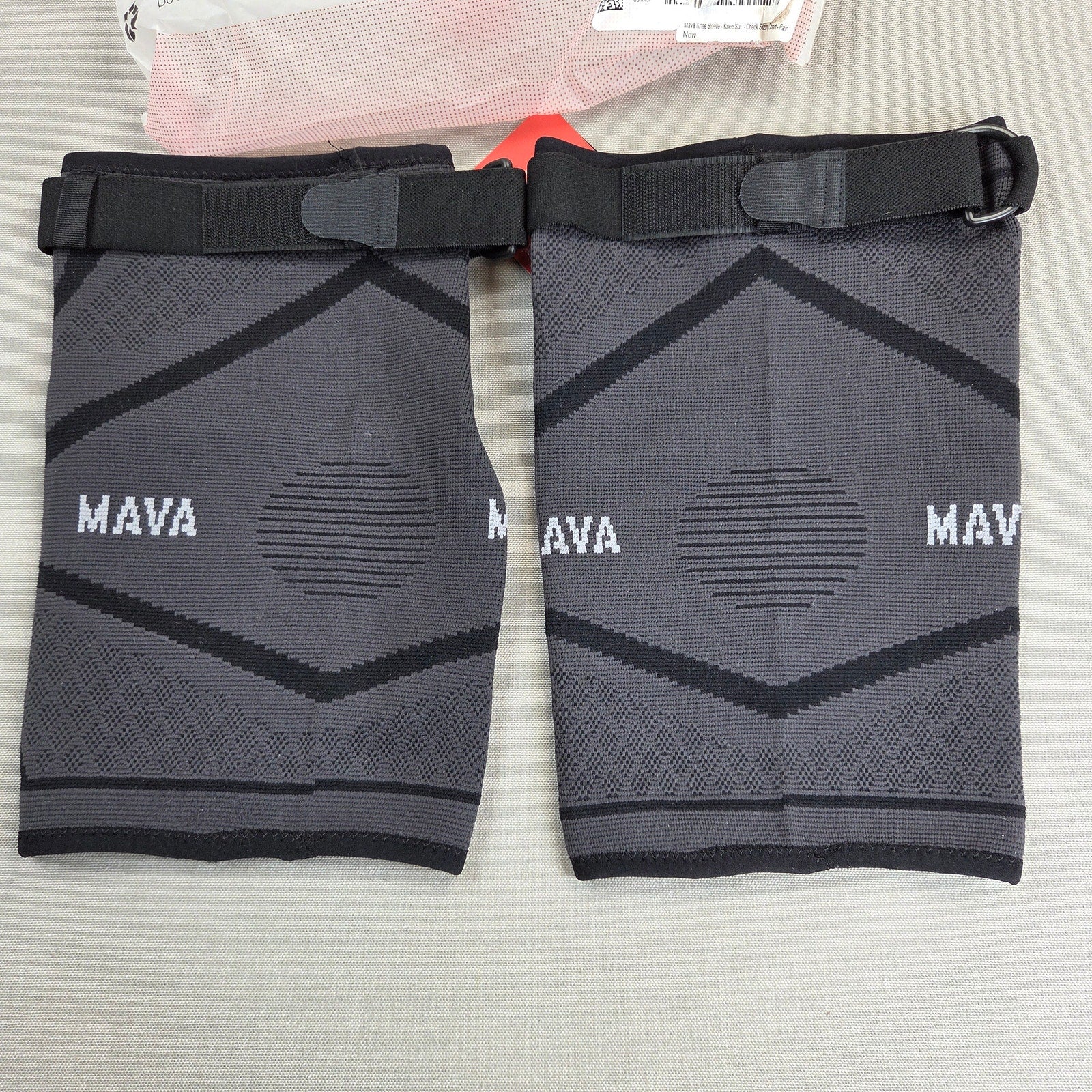 MAVA Sports Knee Compression Sleeves Medium Black Adjustable Strap Support Pair