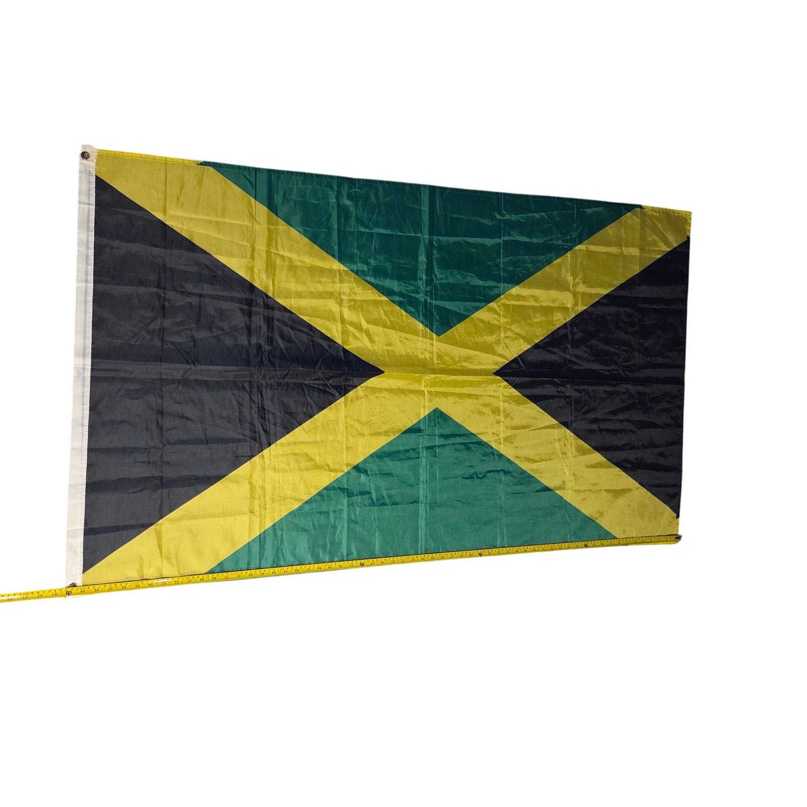 Jamaica National Flag 5x3 FT Black Green Gold Banner with Grommets