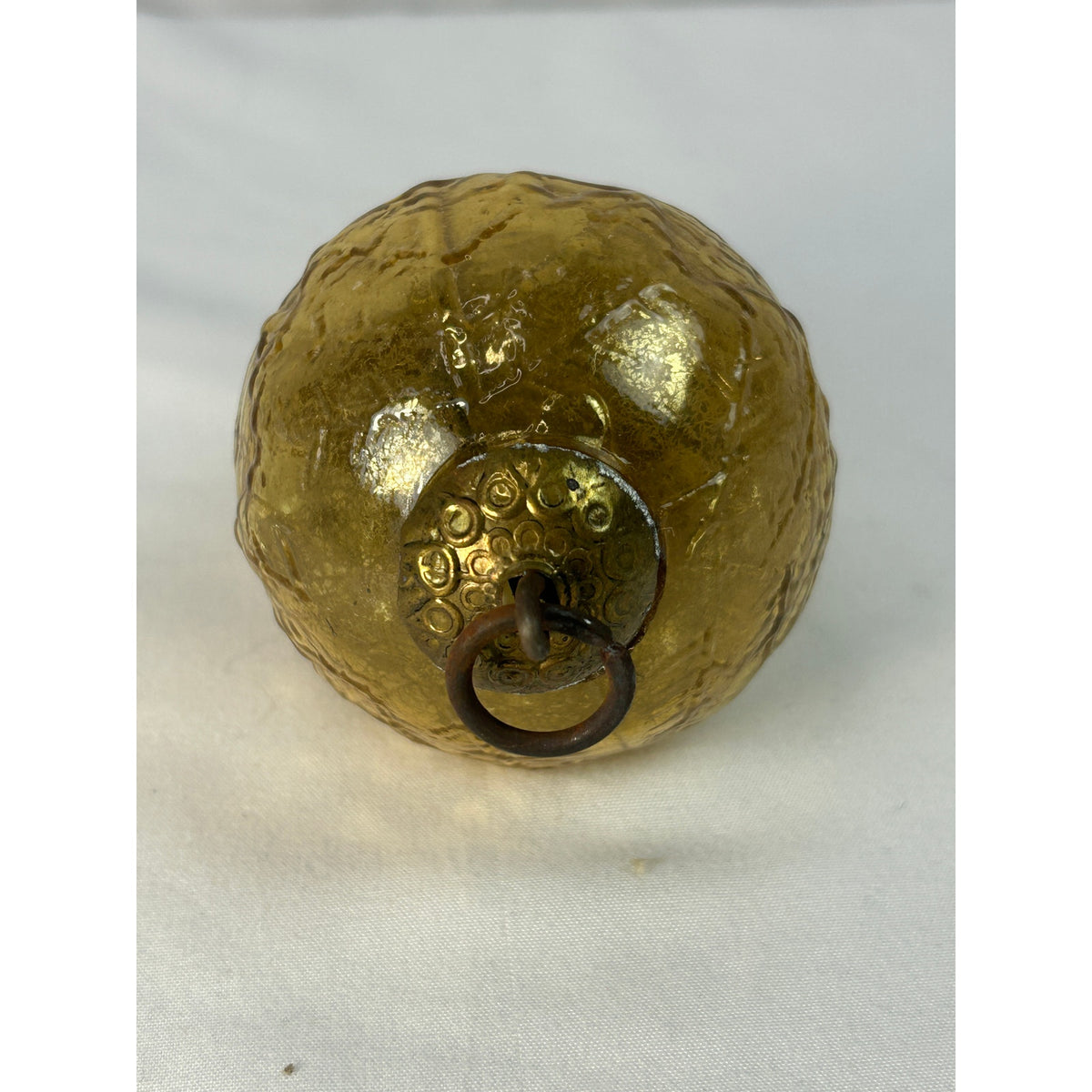 Antique 1800s German Kugel Amber Gold Grape Cluster Christmas Ornament 4"