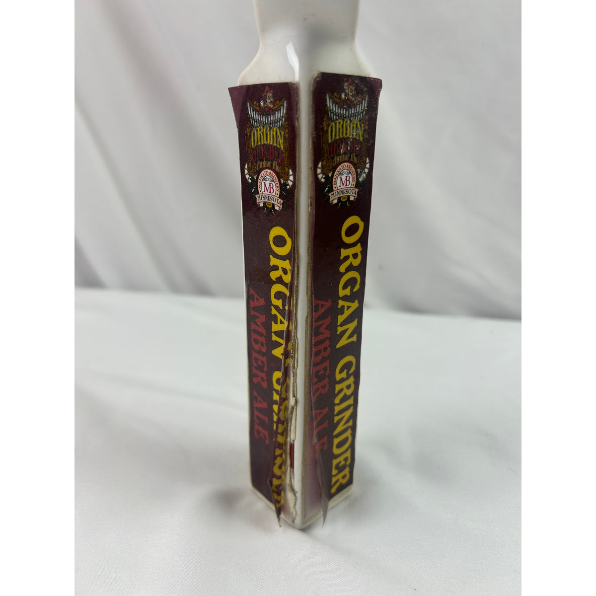 Mankato Brewery Organ Grinder Amber Ale Ceramic Beer Tap Handle Minnesota