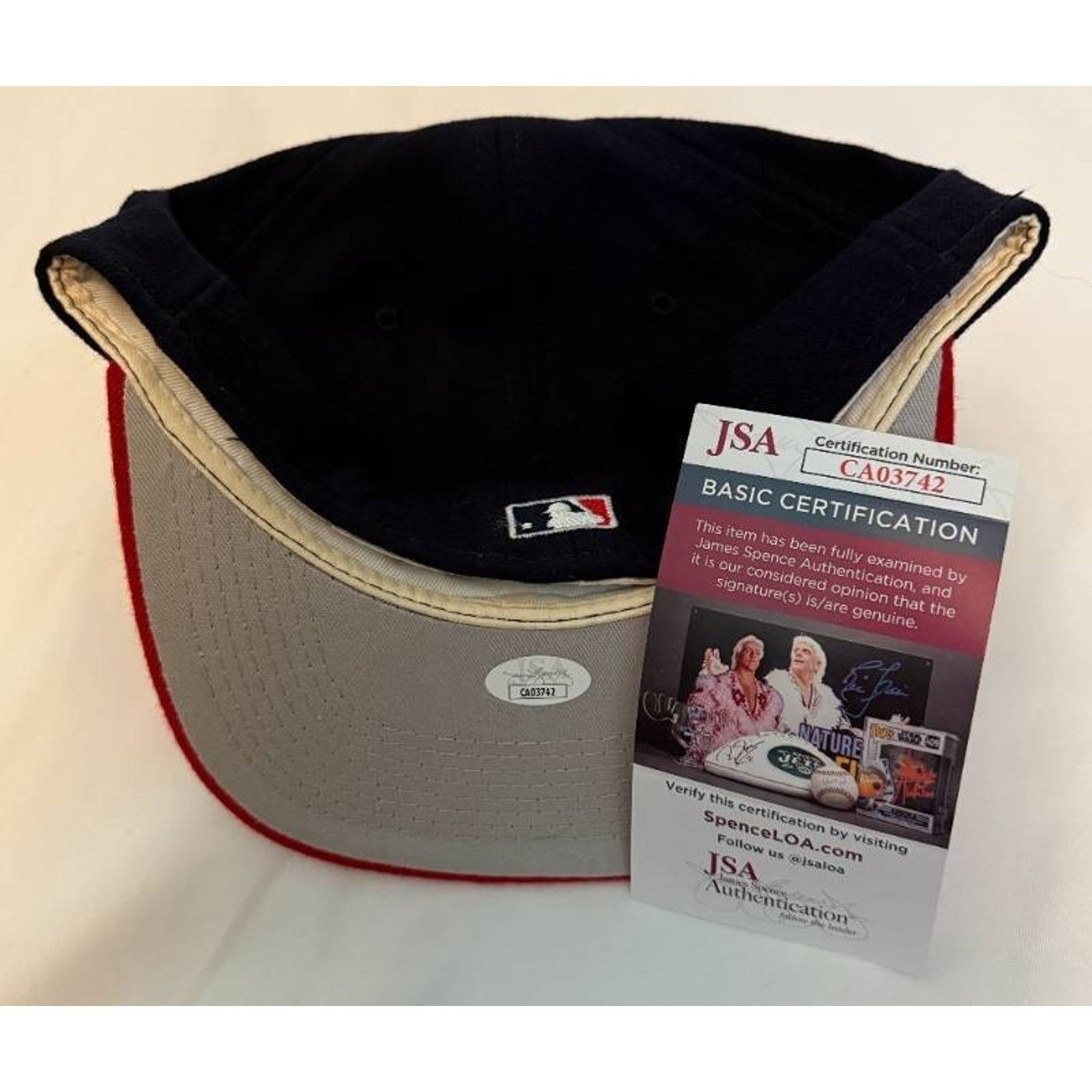 David Justice Signed Braves Wool Hat Vintage Sports Specialties JSA COA Size 7