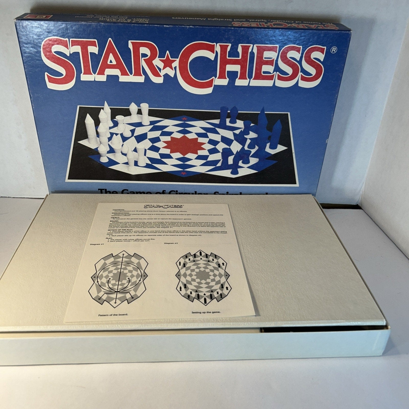 Star Chess Board Game Circular Spiral Straight Maneuvers Complete w/ Box
