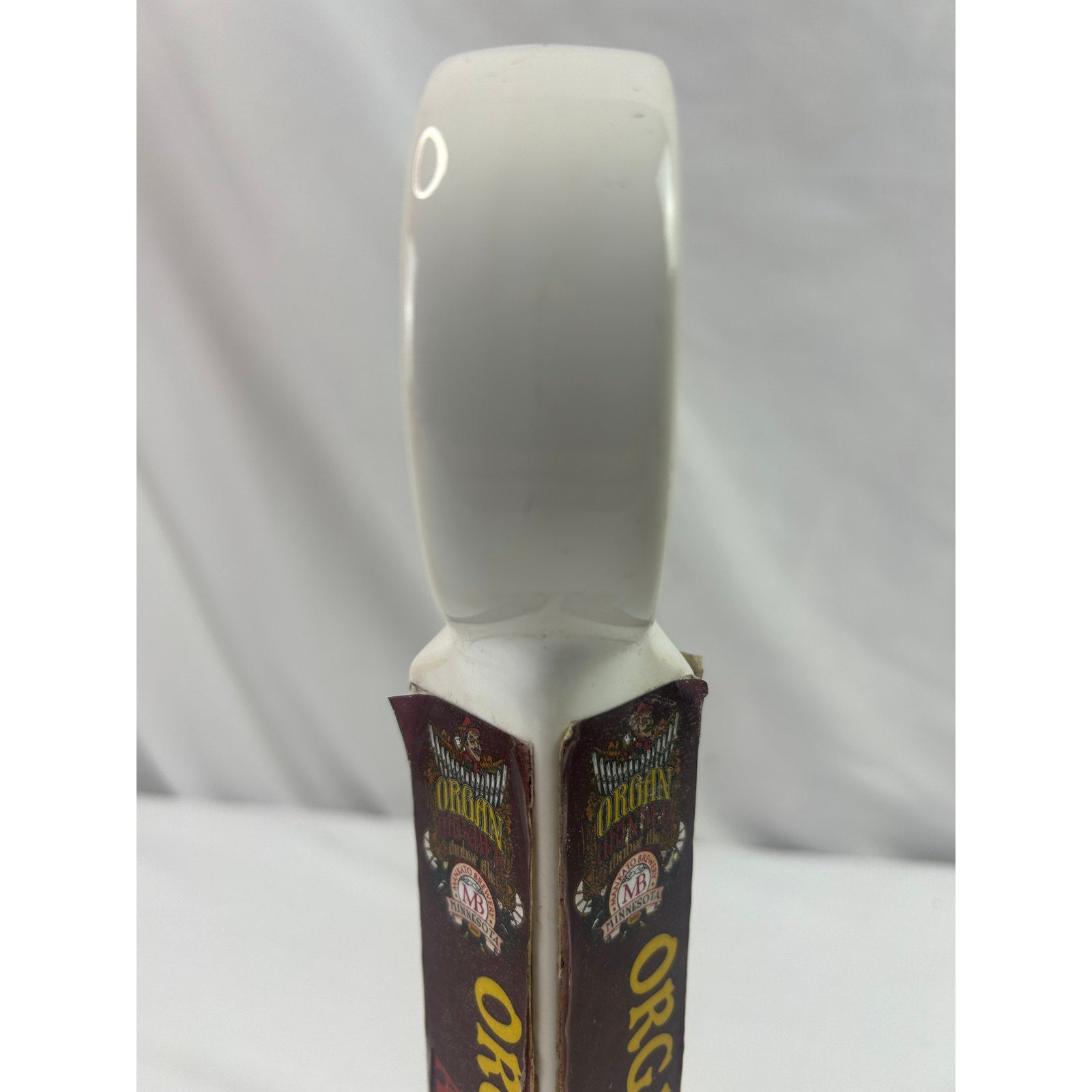 Mankato Brewery Organ Grinder Amber Ale Ceramic Beer Tap Handle Minnesota